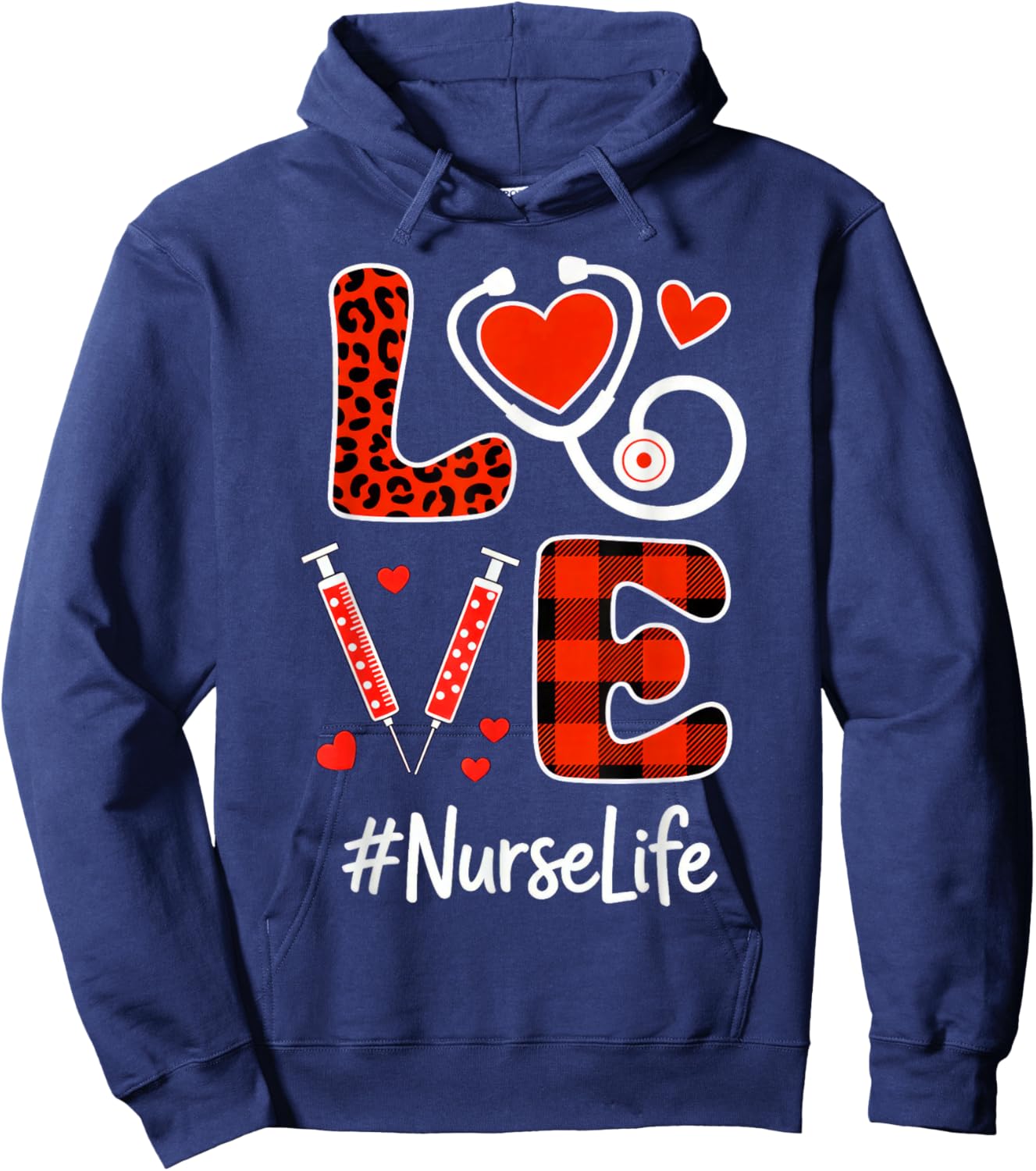 Love Nurse Life - Valentine Day Lover Hoodie - Hoodie | Navy