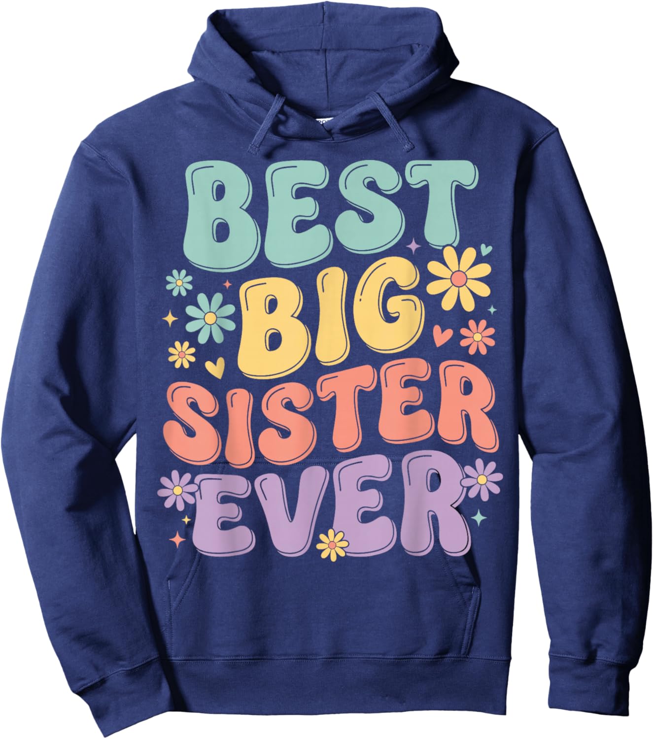 Girls Baby Announcements Cute Big Sister Hoodie - Hoodie | Navy