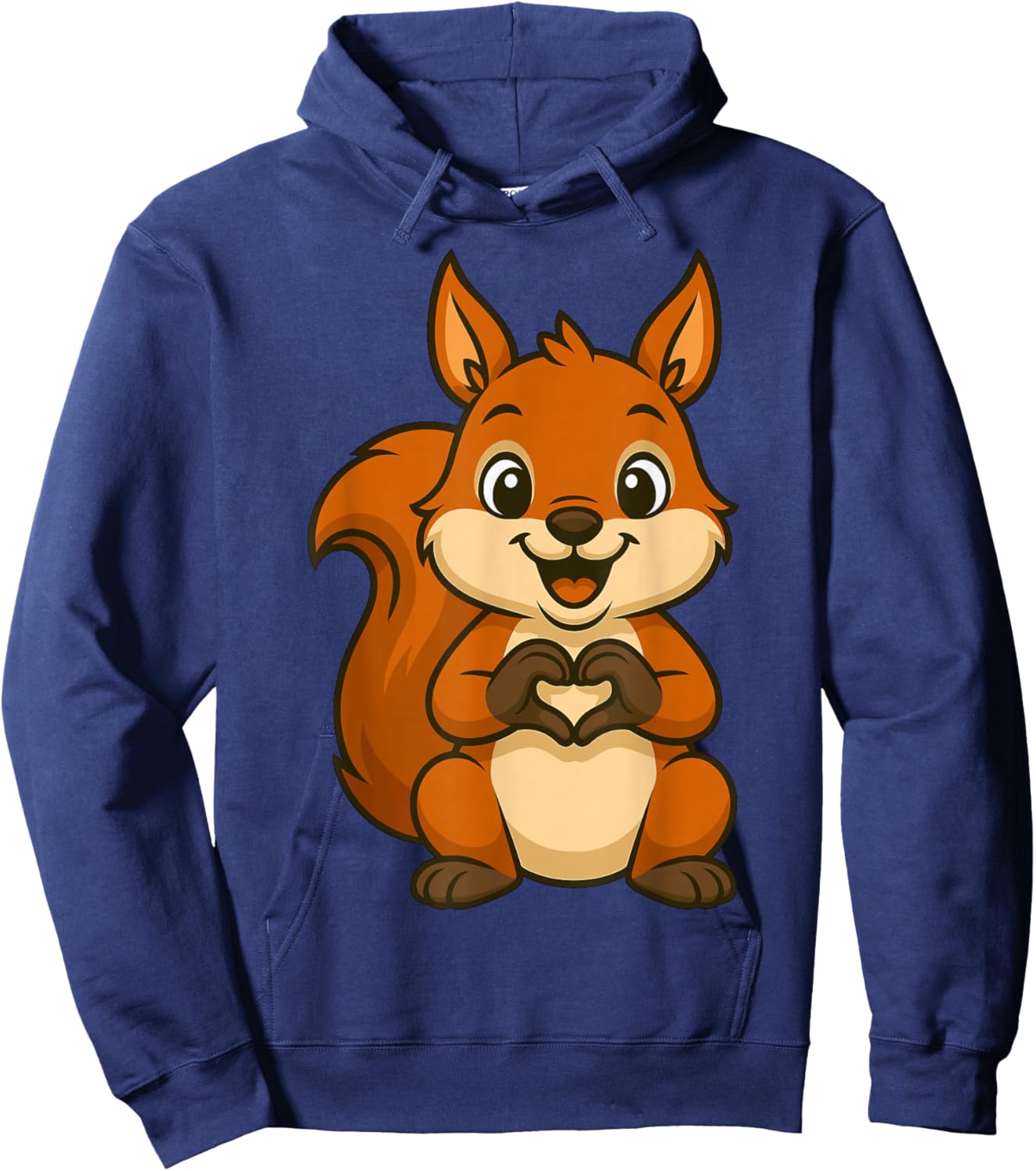 Squirrel Doing Heart with Hands Valentines Day Hoodie - Hoodie | Navy