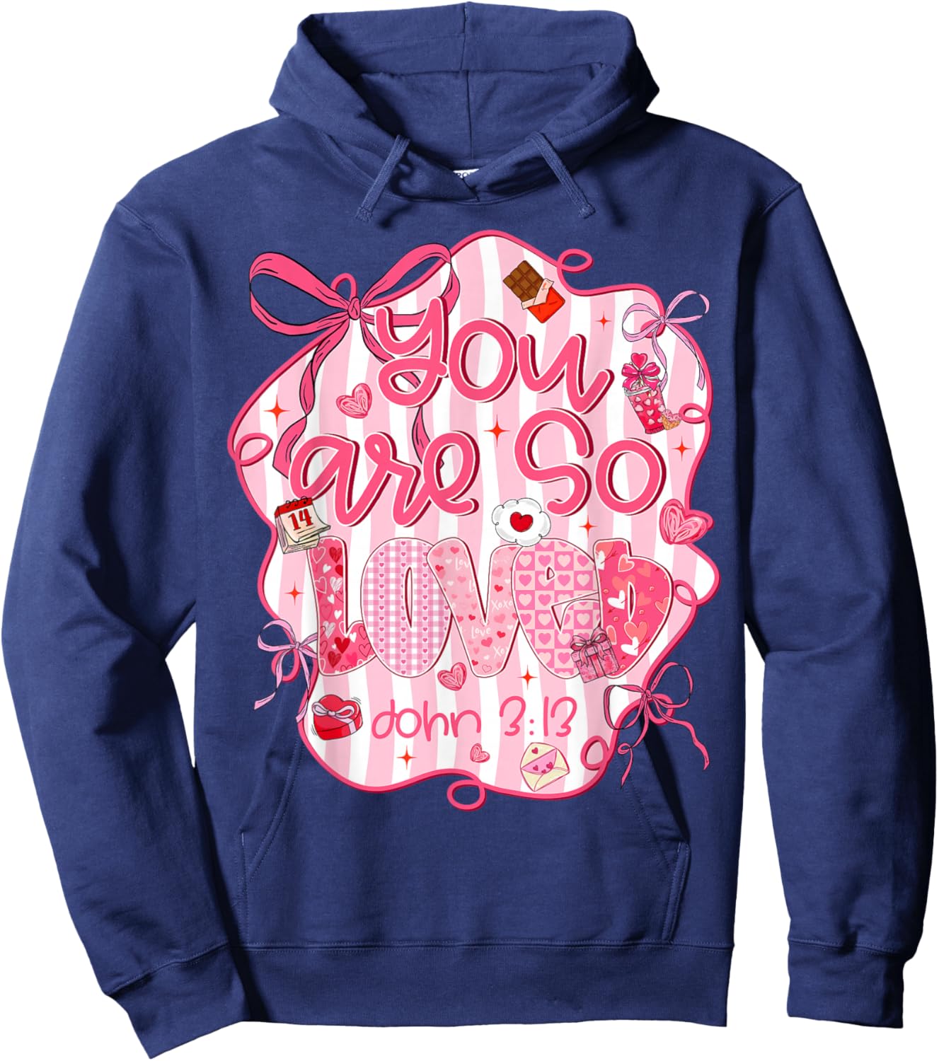 You are So Loved John 3:16 Bible Verse Christian Girl Women Hoodie - Hoodie | Navy