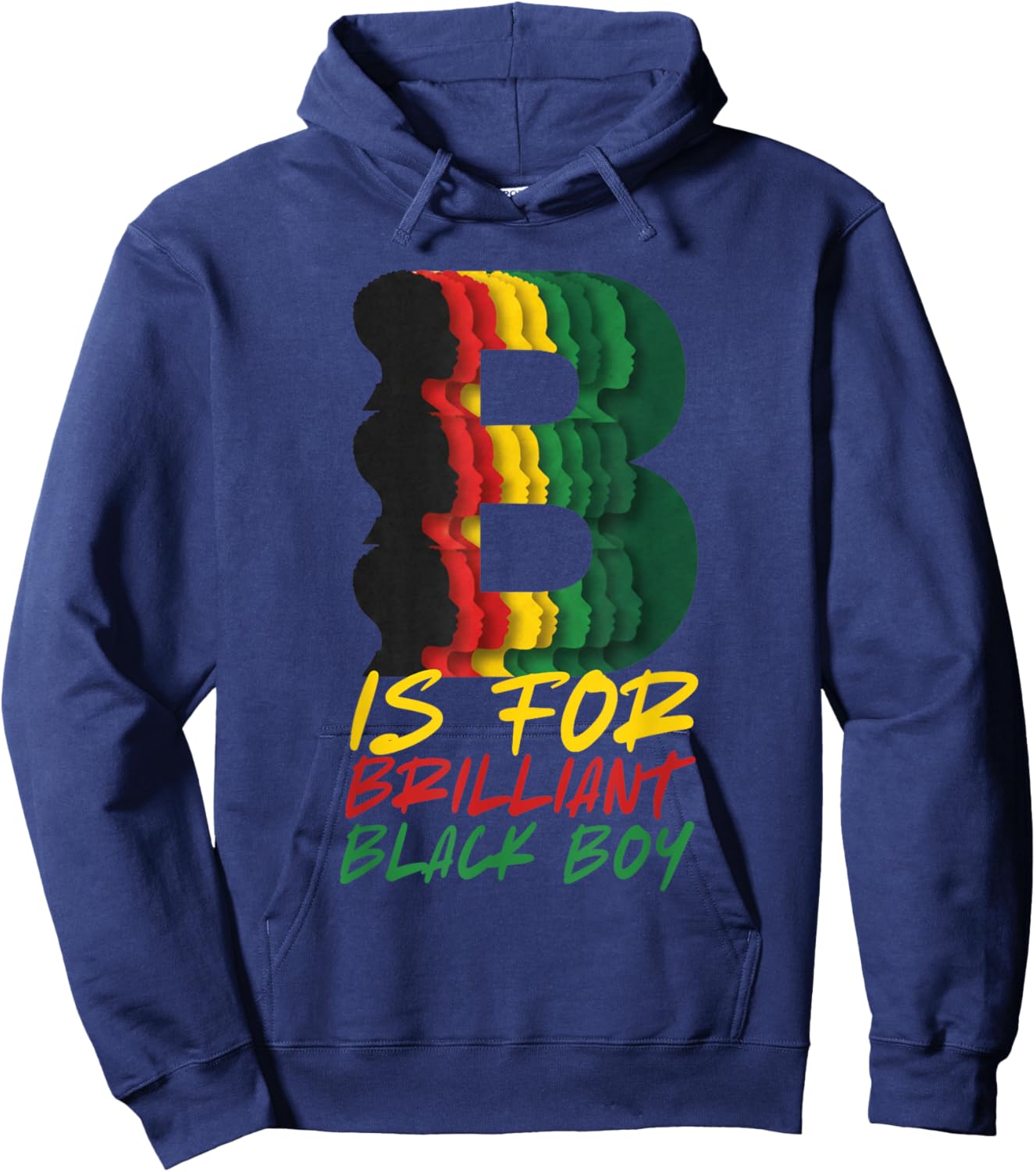 B is for Brilliant Black Boy Kid Black History Month Toddler Hoodie - Hoodie | Navy