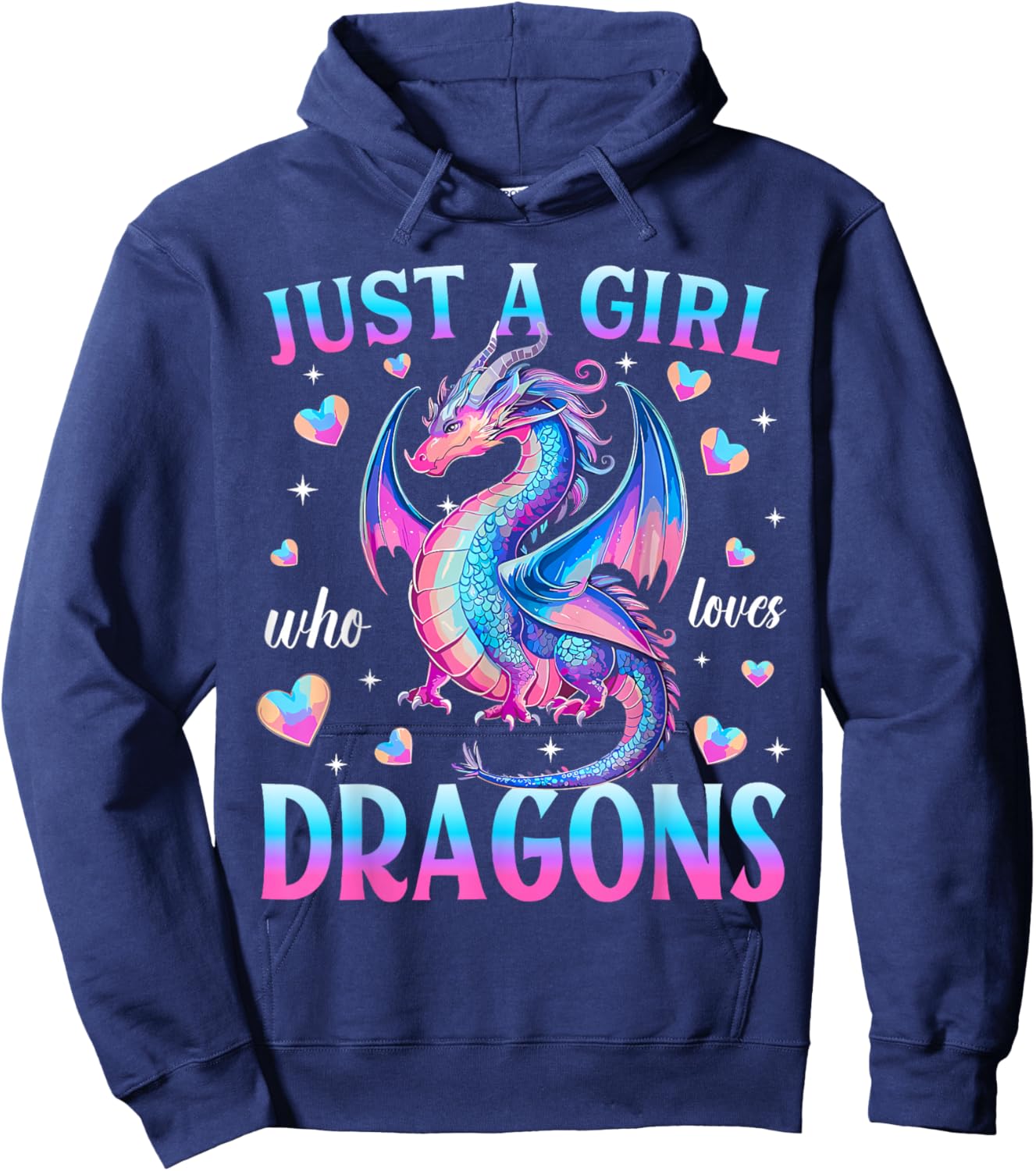 Just A Girl Who Loves Dragons Cute Dragon Hoodie - Hoodie | Navy