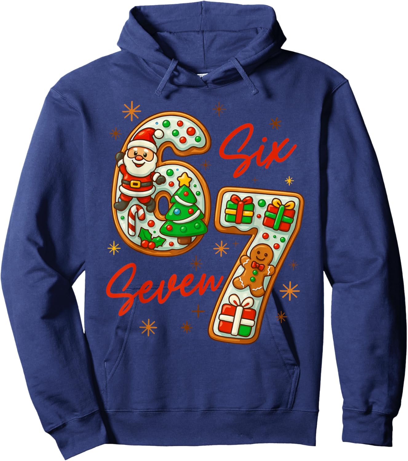 67 Christmas Trending Meme Saying 6 7 Meme Costume Xmas Hoodie - Hoodie | Navy