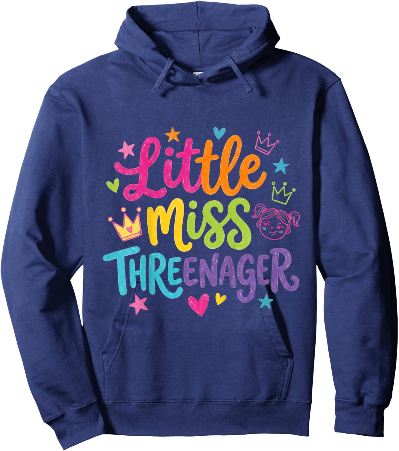 3rd Birthday Girl Sassy Toddler Little Miss Threenager Hoodie - Hoodie | Navy