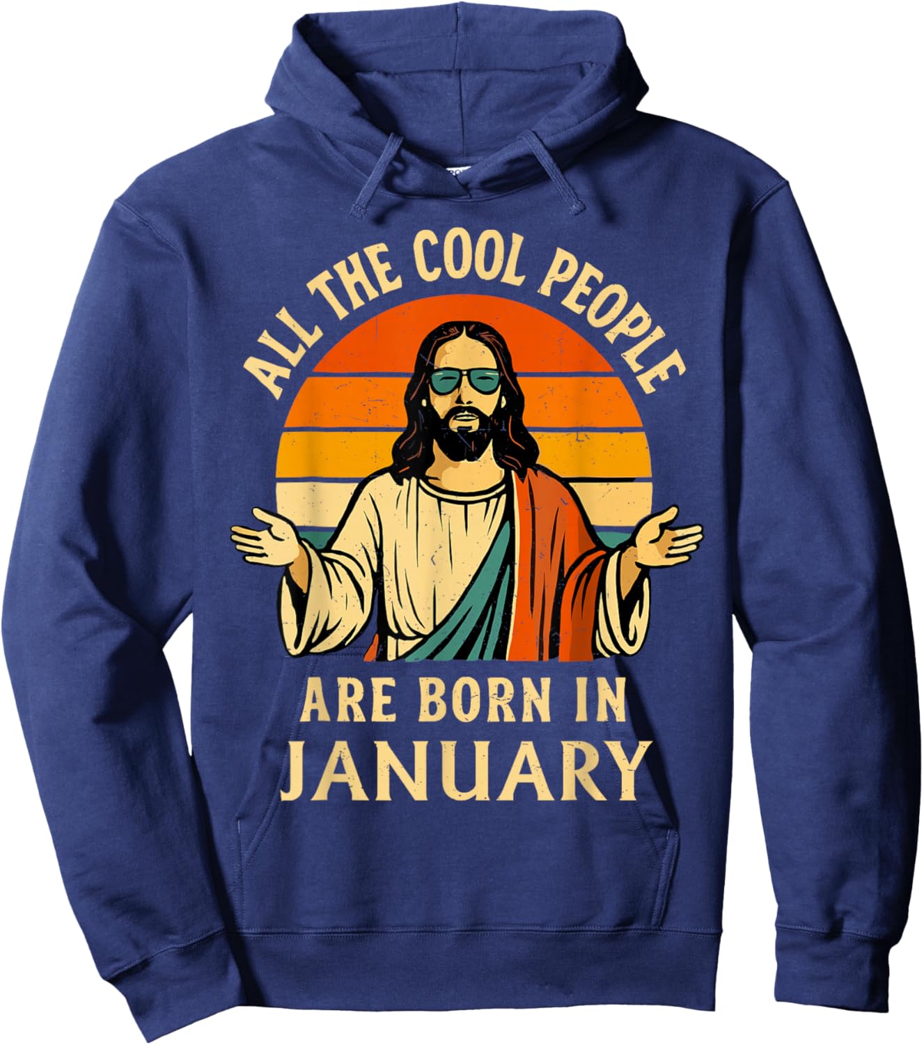 Vintage Cool People are Born in January Christian Birthday Hoodie - Hoodie | Navy