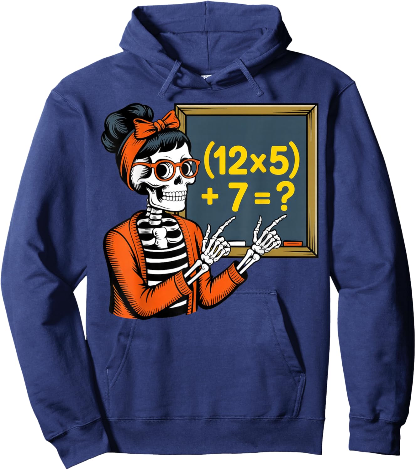 67 Teacher Halloween Skeleton Six Seven Meme Brainrot Math Hoodie - Hoodie | Navy