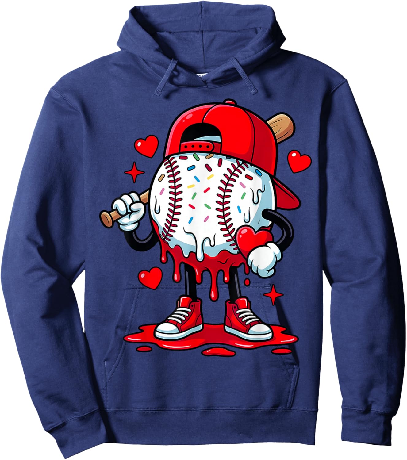 Baseball Drip Icecream Apparel Youth Boy Valentine Hoodie - Hoodie | Navy