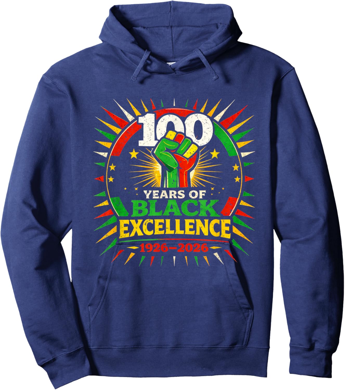 100 Years of Black Excellence Centennial Black History Month Hoodie - Hoodie | Navy