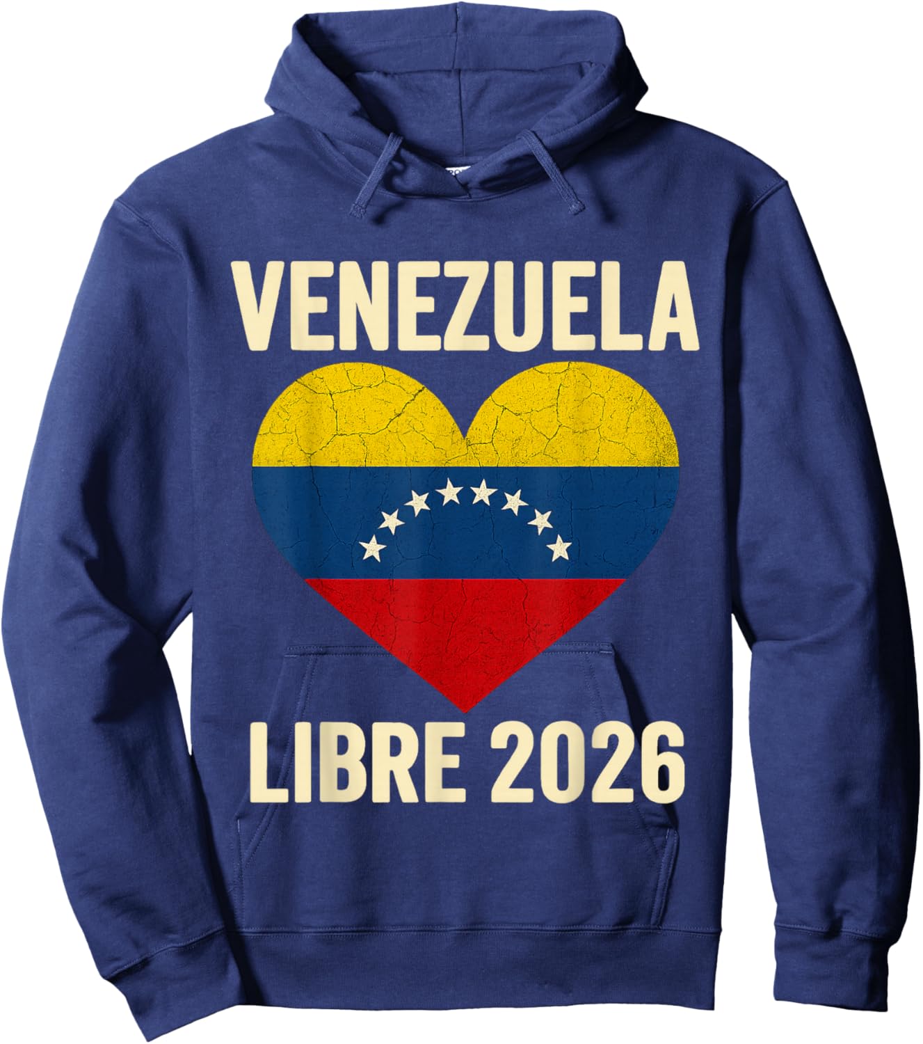 Venezuela Libre 2026 Free Venezuela Heart Flag Hoodie - Hoodie | Navy