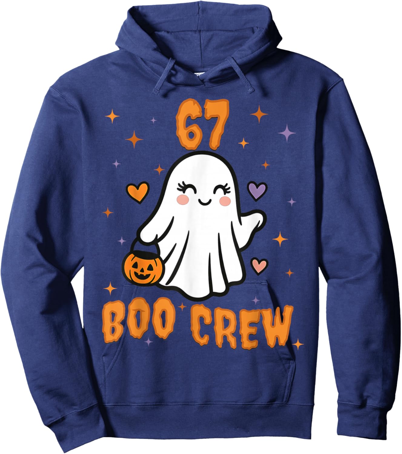67 Halloween Ghost Boo Crew Matching Funny Brainrot Girls Hoodie - Hoodie | Navy