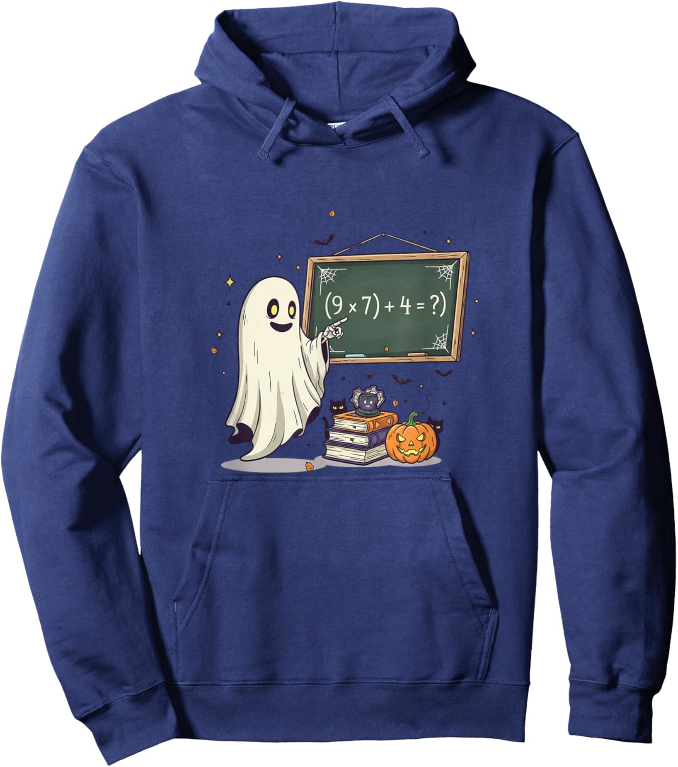67 Teacher Halloween Ghost Six Seven Meme Math Joke Hoodie - Hoodie | Navy