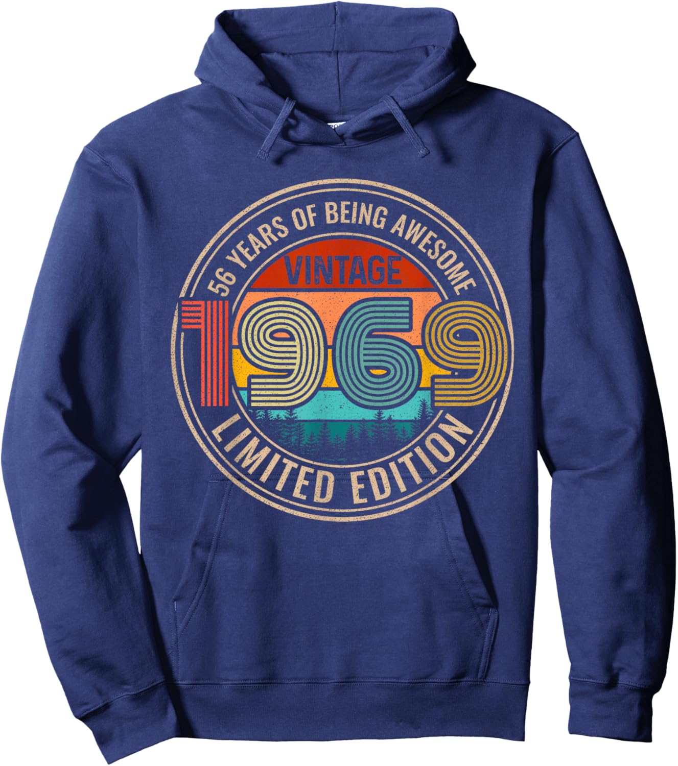 56 Years of Being Awesome 1969 Original Parts 56th Gifts Hoodie - Hoodie | Navy