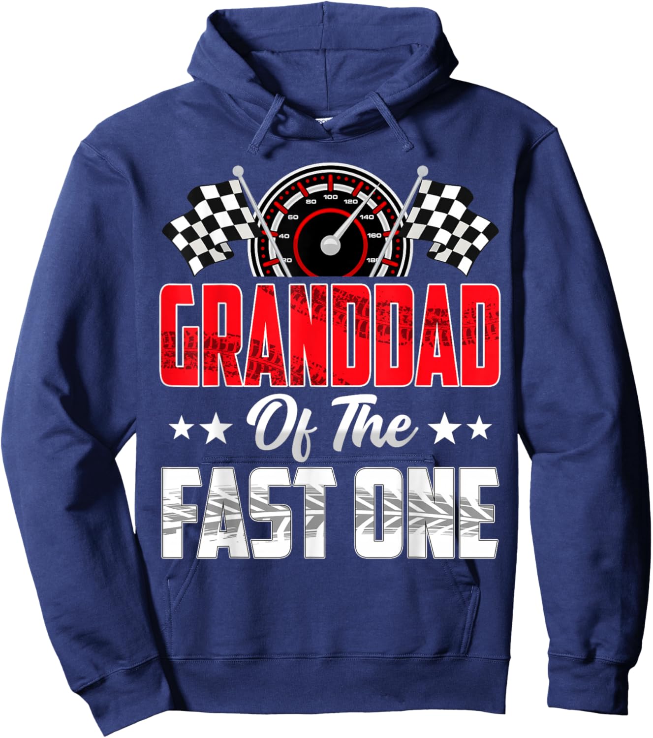 Granddad of The Fast One Birthday 1st Race Car Family Hoodie - Hoodie | Navy