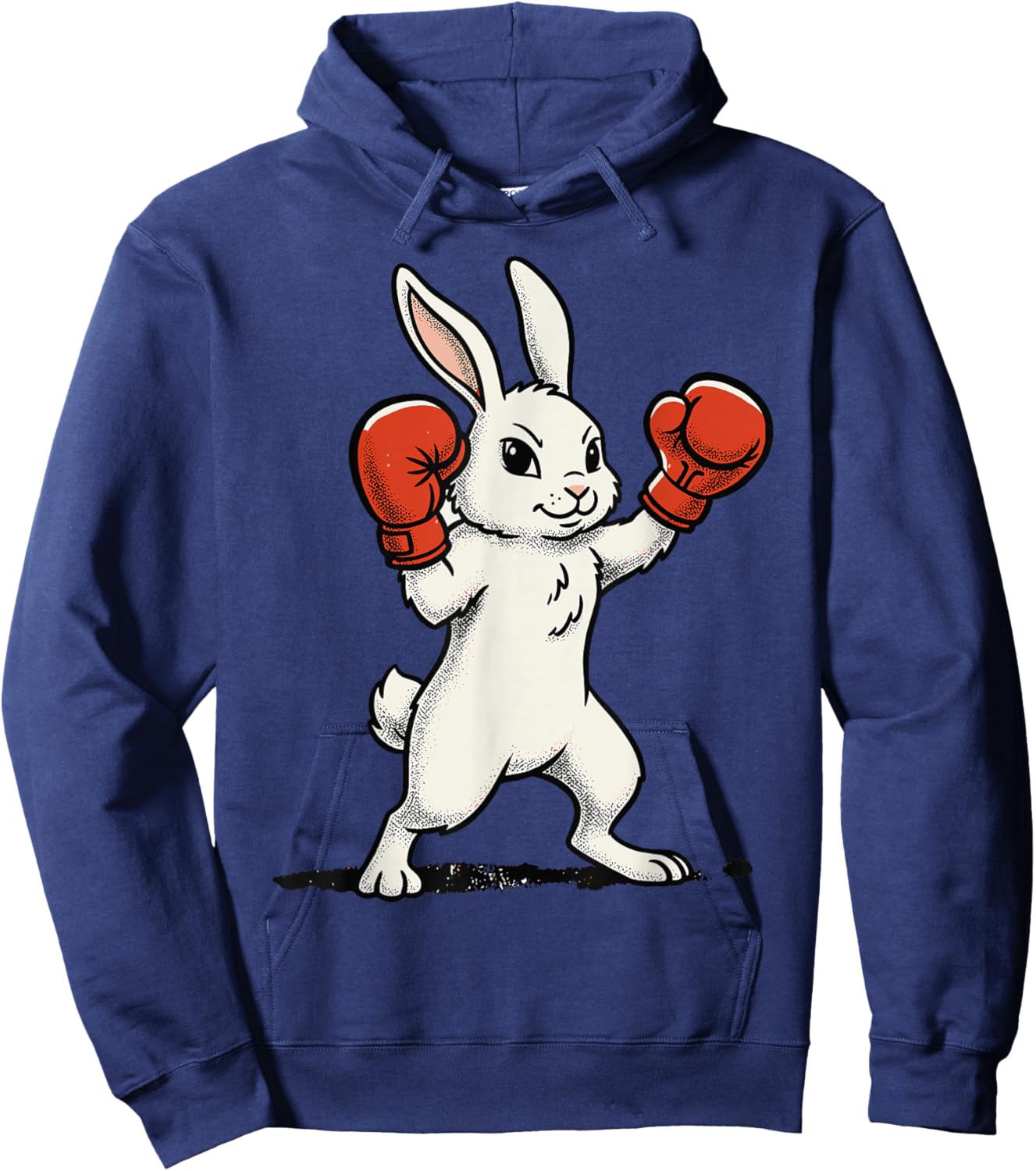 Boxing Bunny Shirt Fighter Funny Animal Graphic Boxer Men Hoodie - Hoodie | Navy