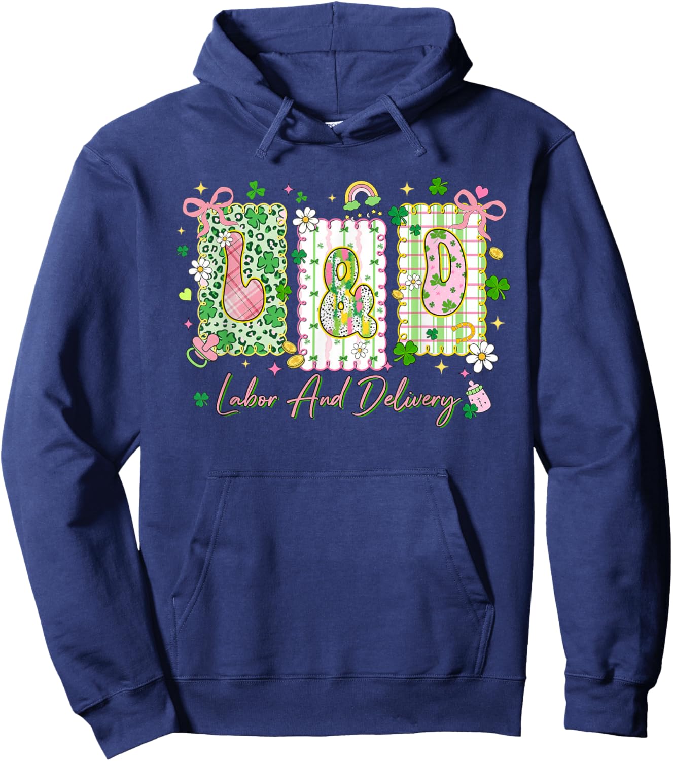 Labor and Delivery St. Patrick's Day OB Obstetrics Midwife Hoodie - Hoodie | Navy