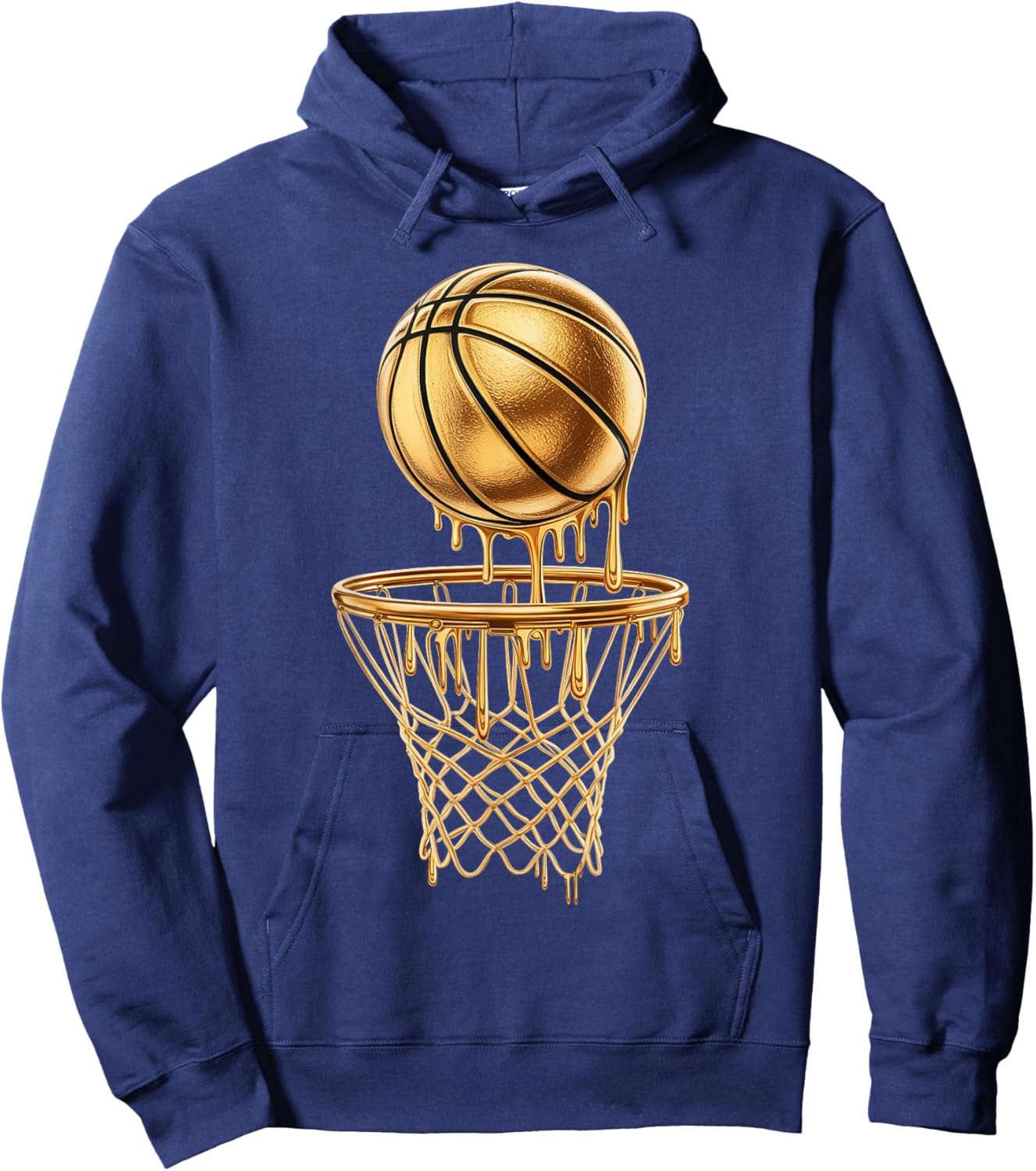 Gold Dripping Basketball Sport Men Boys Youth Kid Basketball Hoodie - Hoodie | Navy