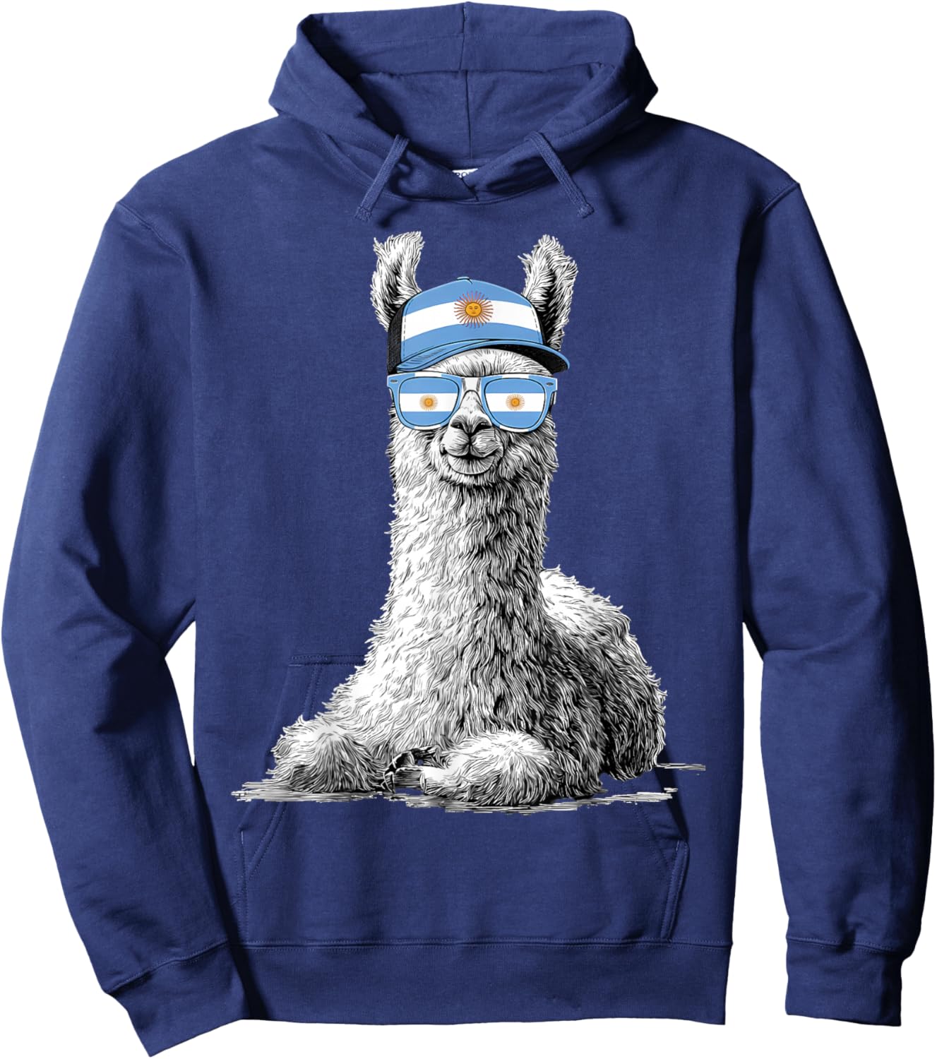 Argentina Llama Alpaca Argentinian Flag Hoodie - Hoodie | Navy