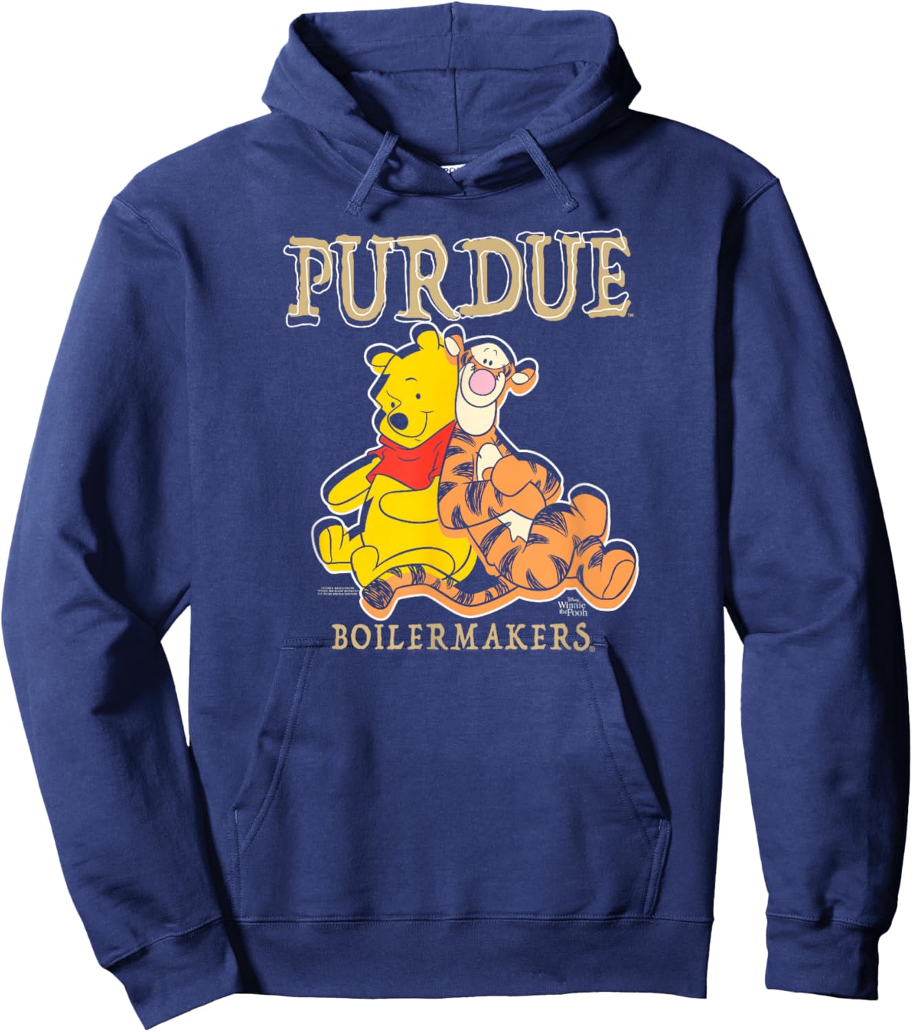 Purdue Boilermakers Winnie The Pooh and Tigger Black Hoodie - Hoodie | Navy