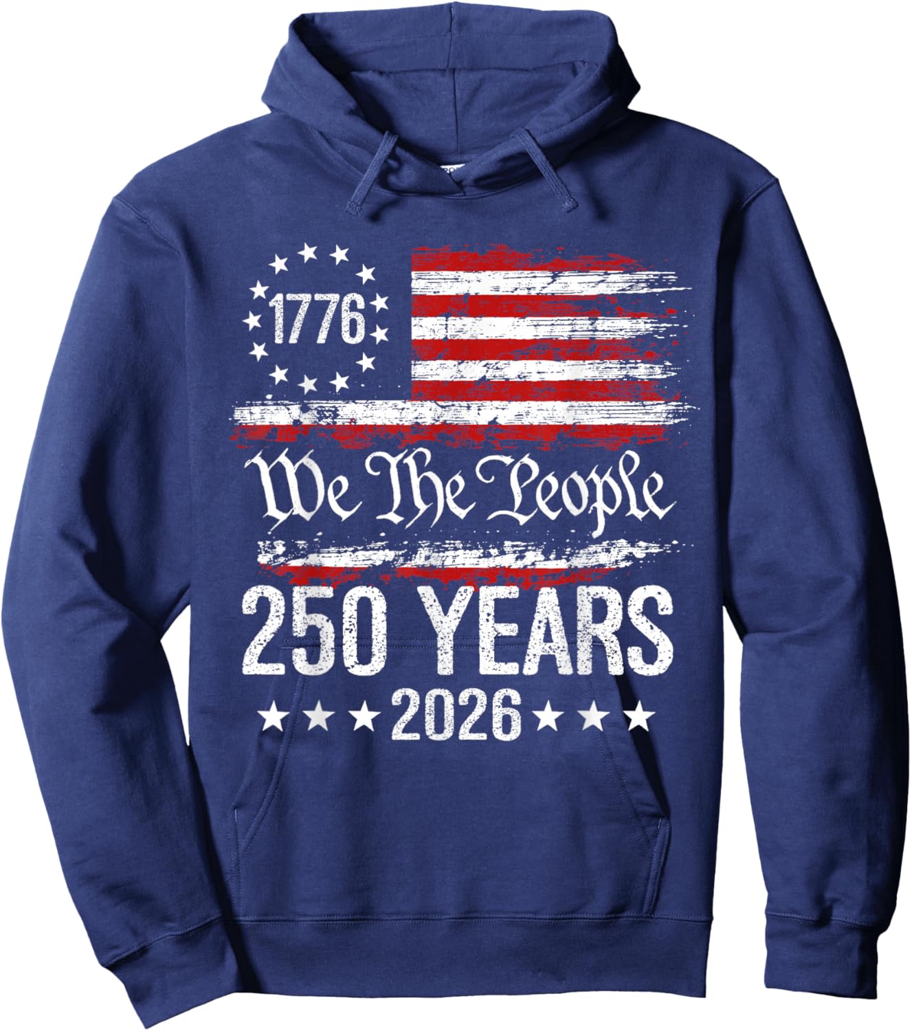 250 Anniversary USA 250th American Flag Patriotic 250 Years Hoodie - Hoodie | Navy