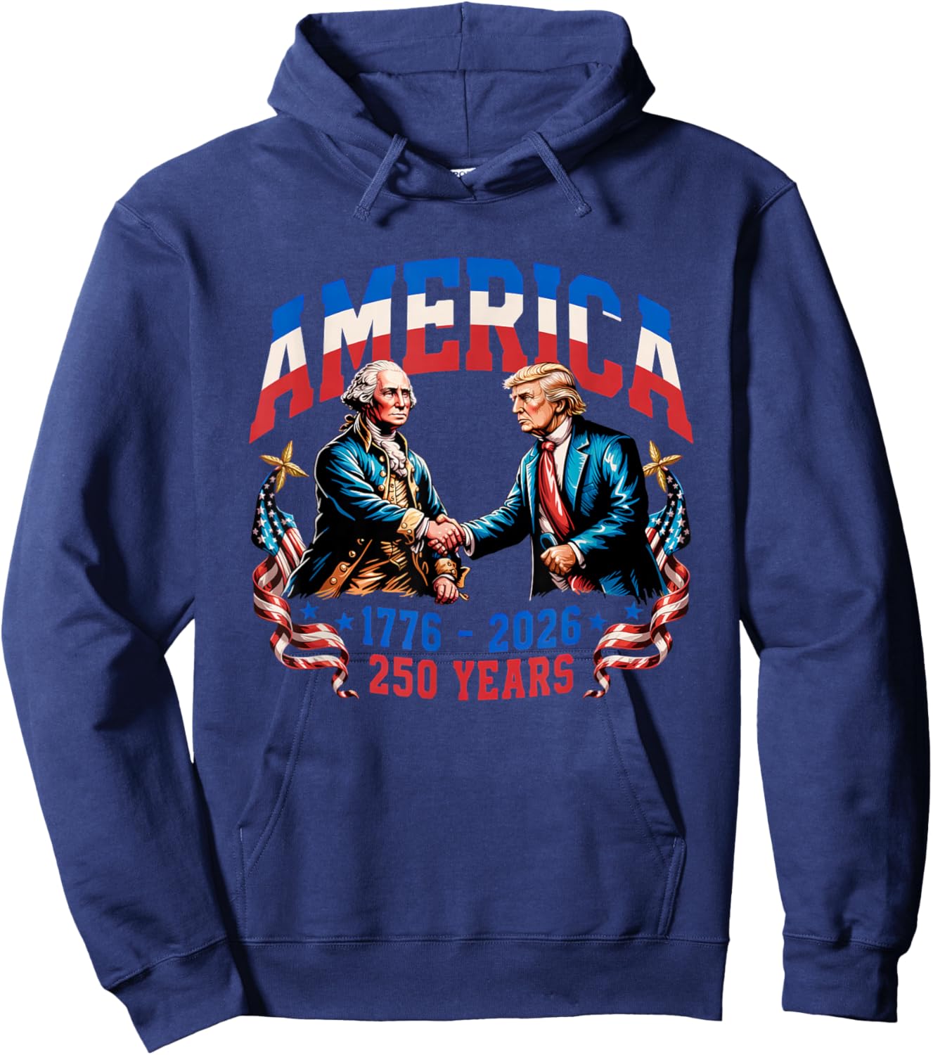 250 Years America Anniversary 250th Trump Washington Hoodie - Hoodie | Navy