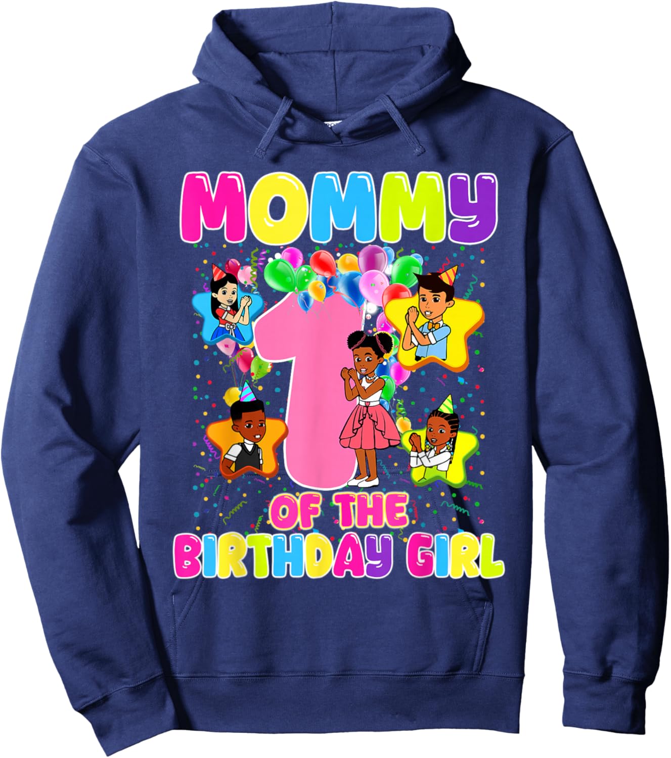 Mommy of Birthday Girl Gracie Birthday Dolls Girl Party Hoodie - Hoodie | Navy
