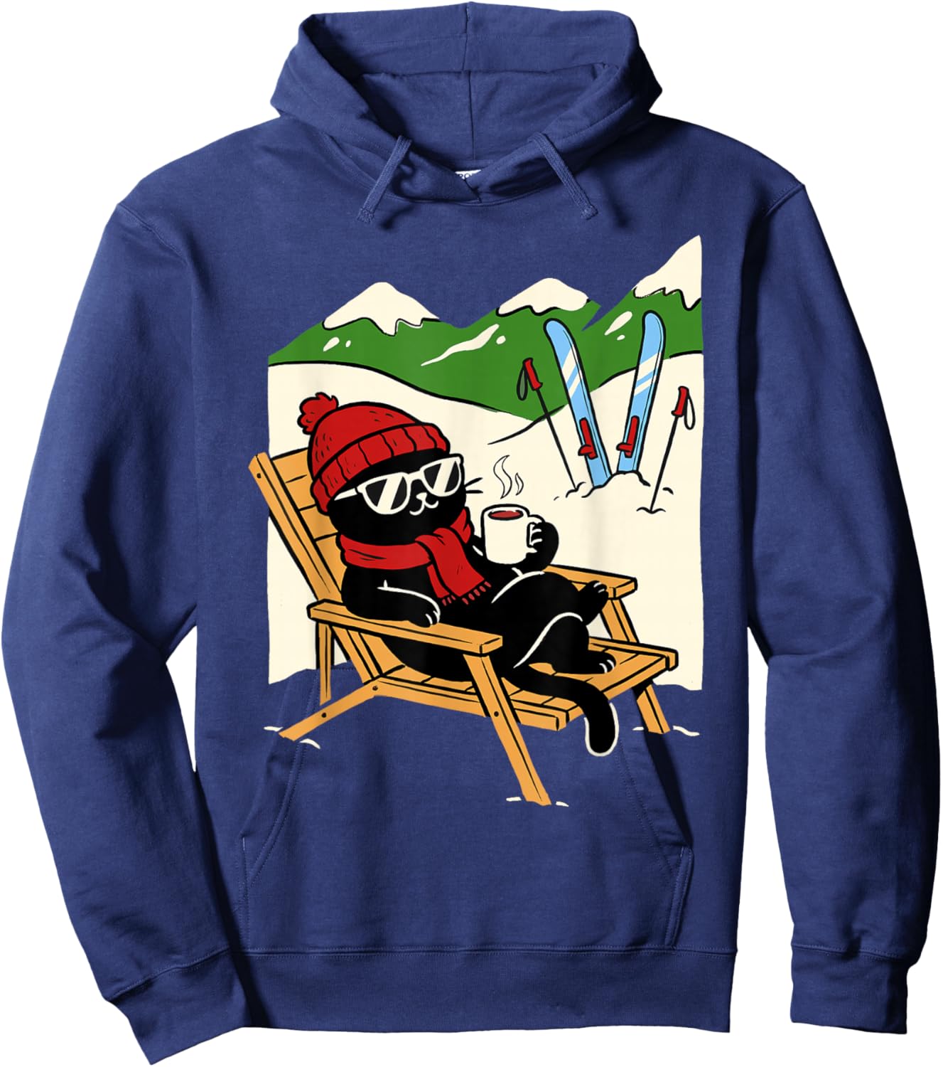 Après-ski Cat Skiing Men Women Kids Funny Après-ski Hoodie - Hoodie | Navy