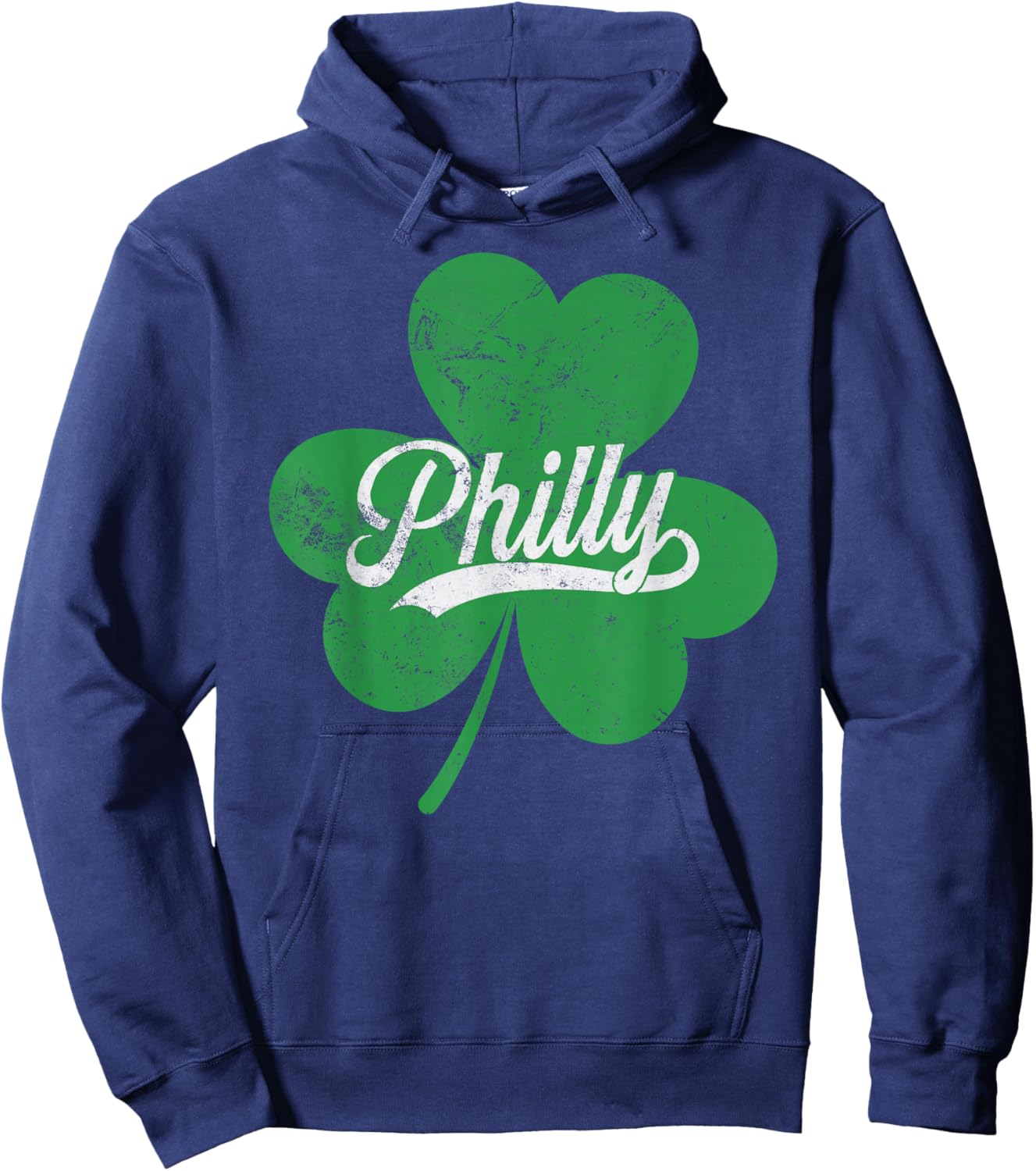 Philly Philadelphia St. Patrick’s Day Shamrock Lucky Clover Hoodie - Hoodie | Navy