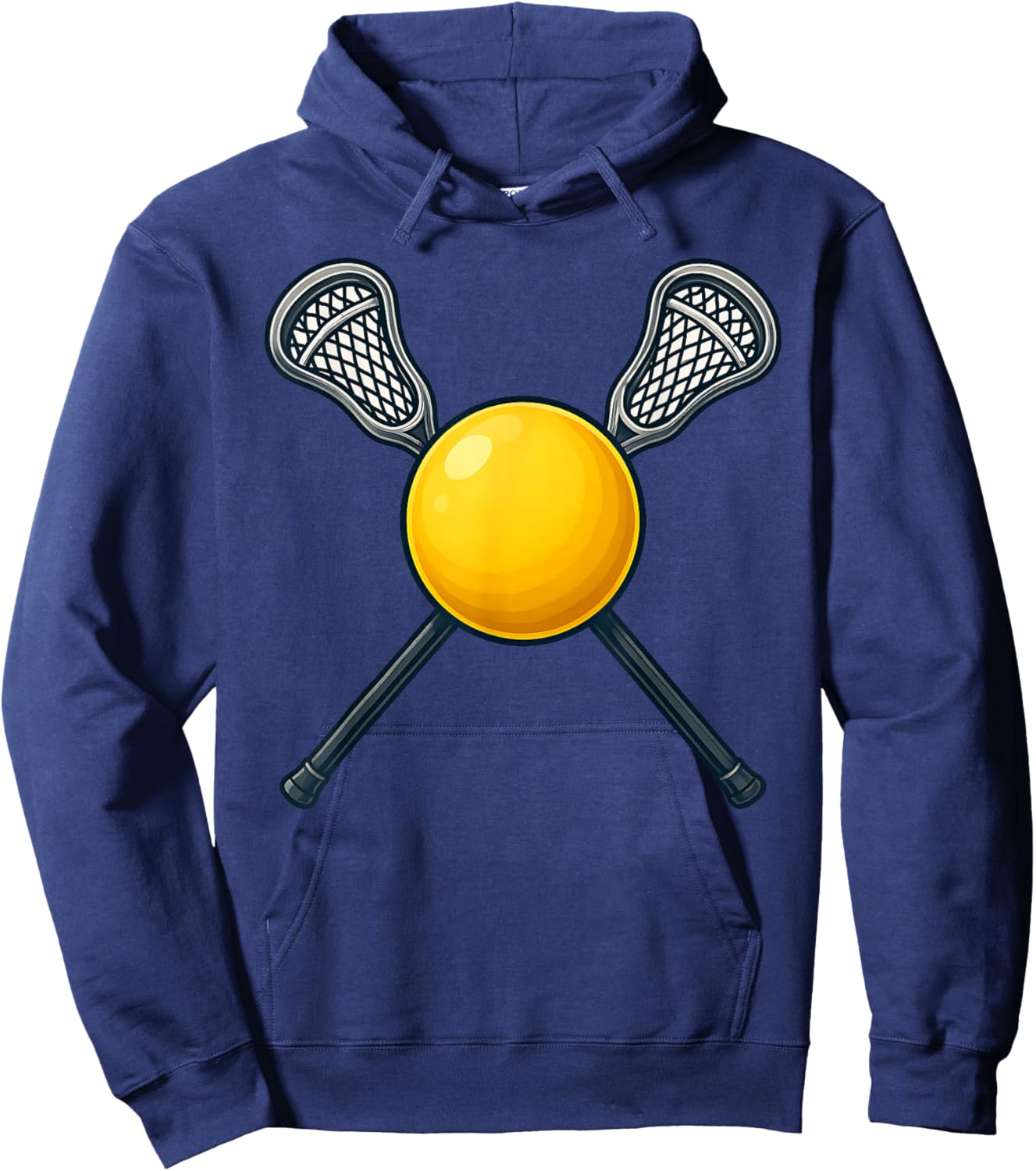 Lacrosse Ball and Crossed Sticks Funny for Lacrosse Players Hoodie - Hoodie | Navy