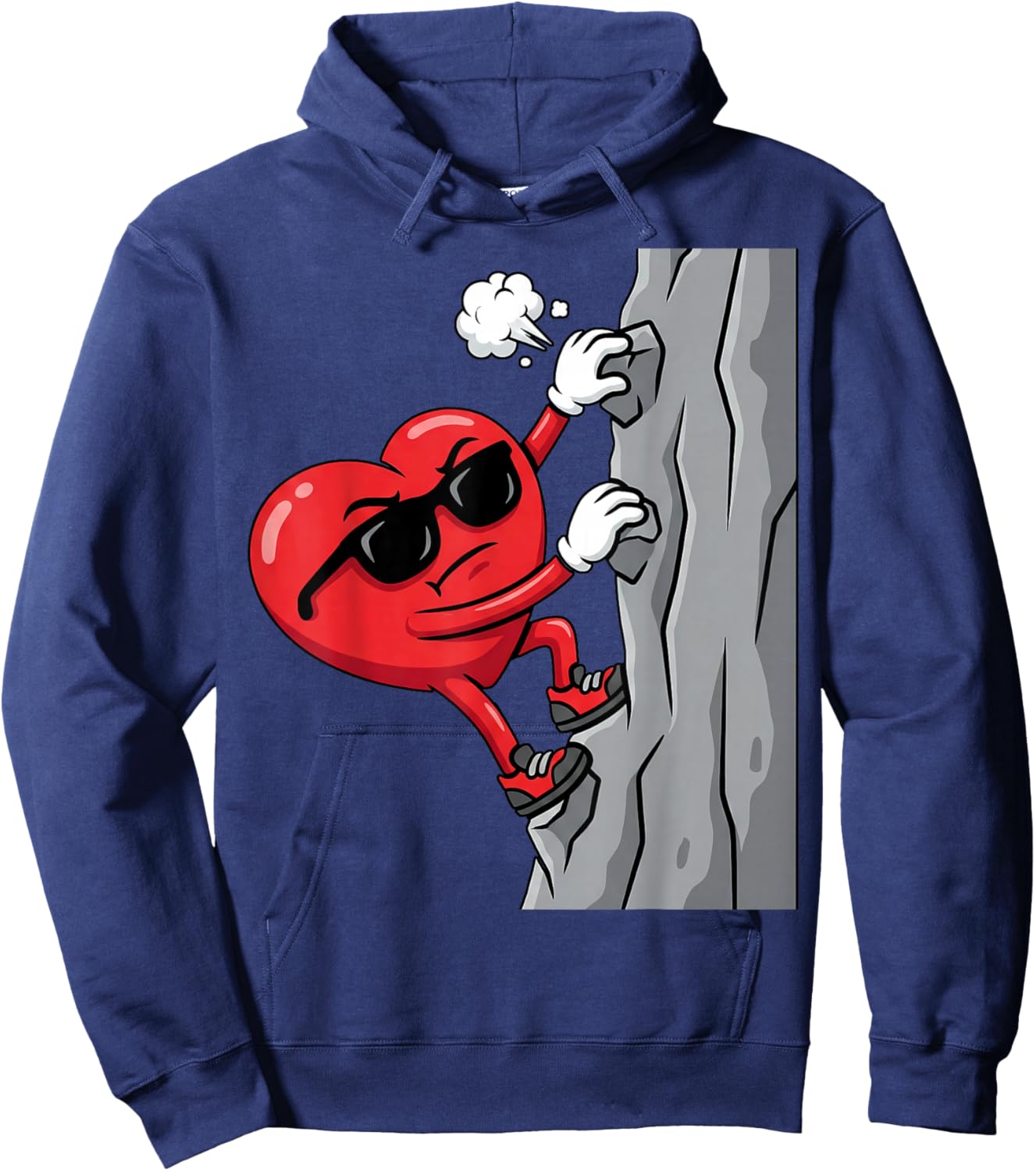 Love Rock Climbing Cute Valentines Day Hoodie - Hoodie | Navy