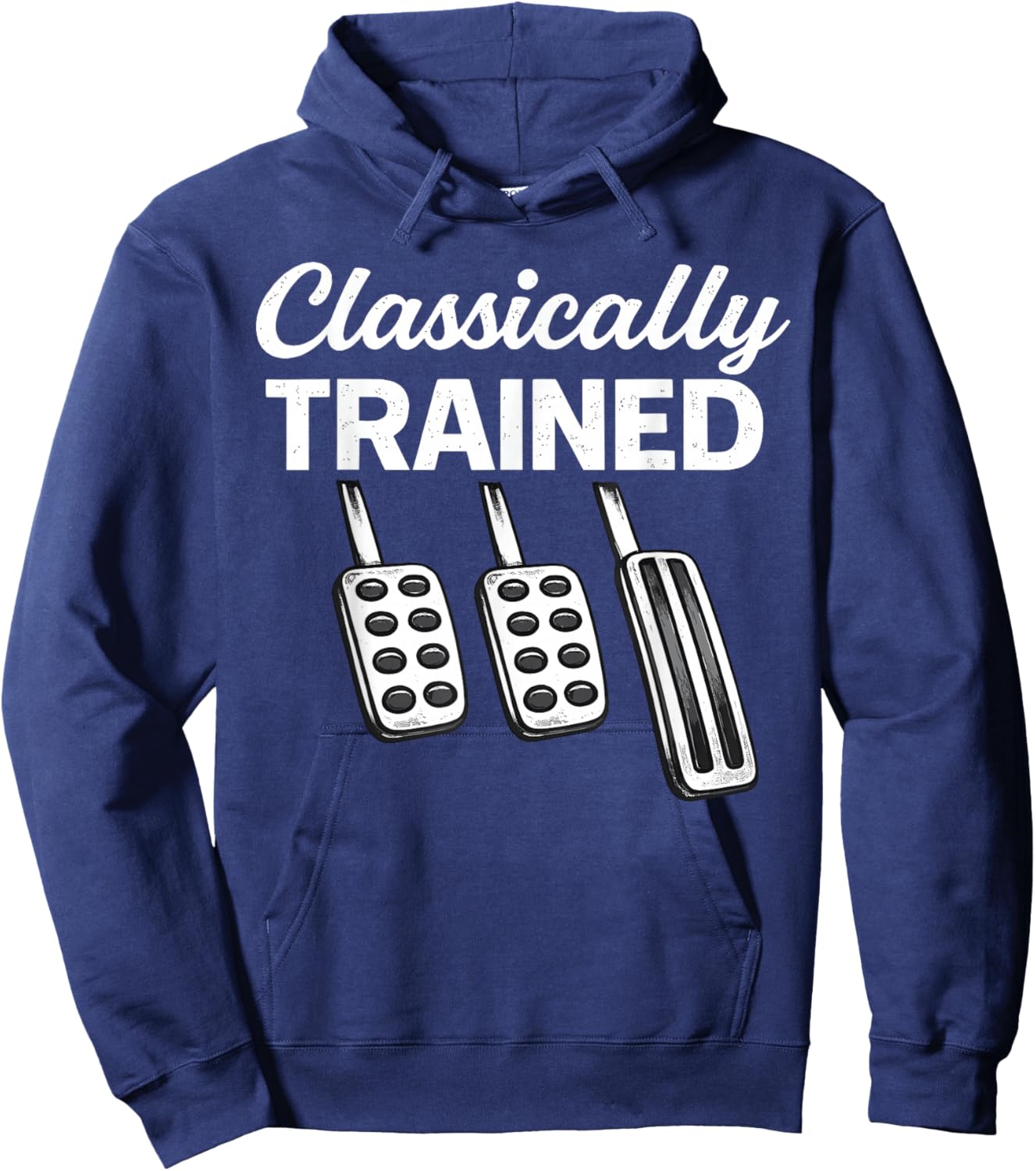 Funny Classically Trained Manual Car with Pedals Driving Hoodie - Hoodie | Navy