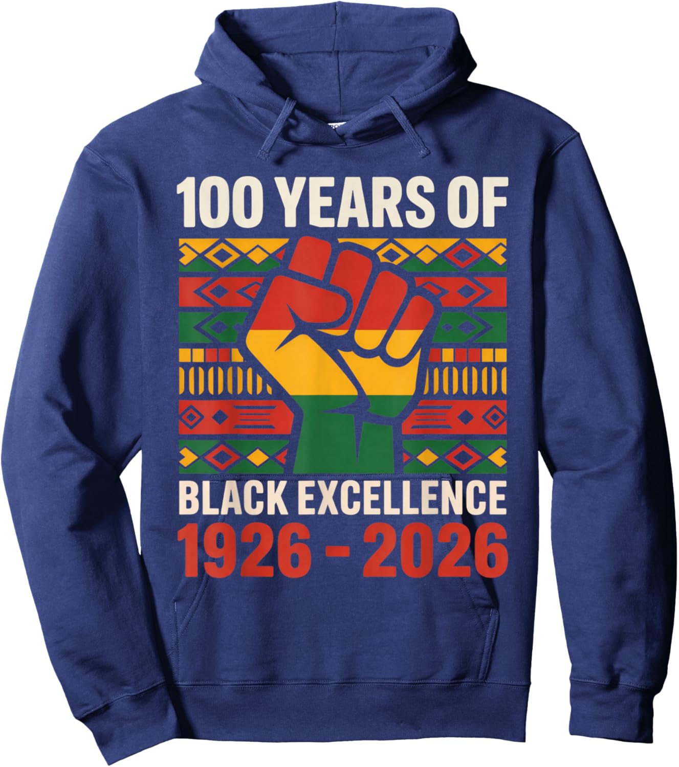 100 Years of Black Excellence History Month Centennial Hoodie - Hoodie | Navy