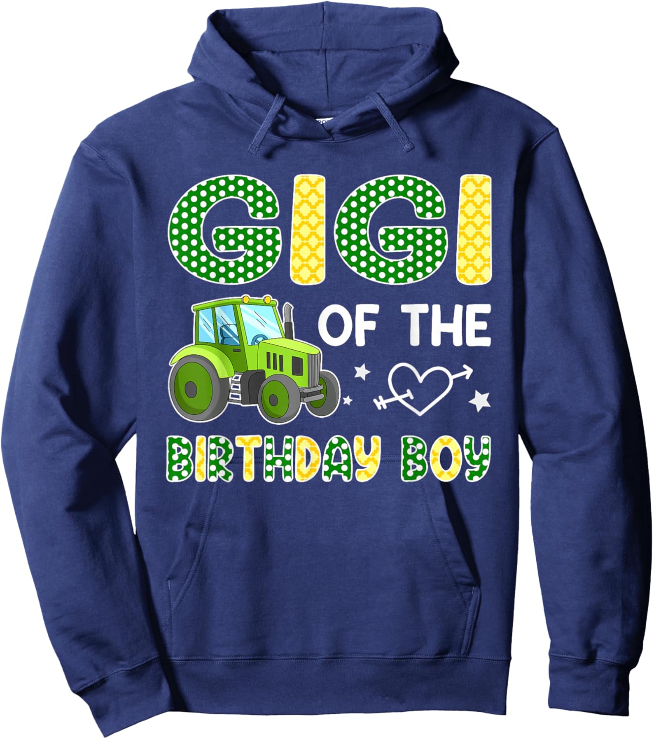 Gigi of The Birthday Boy Family Tractors Farm Trucks Hoodie - Hoodie | Navy