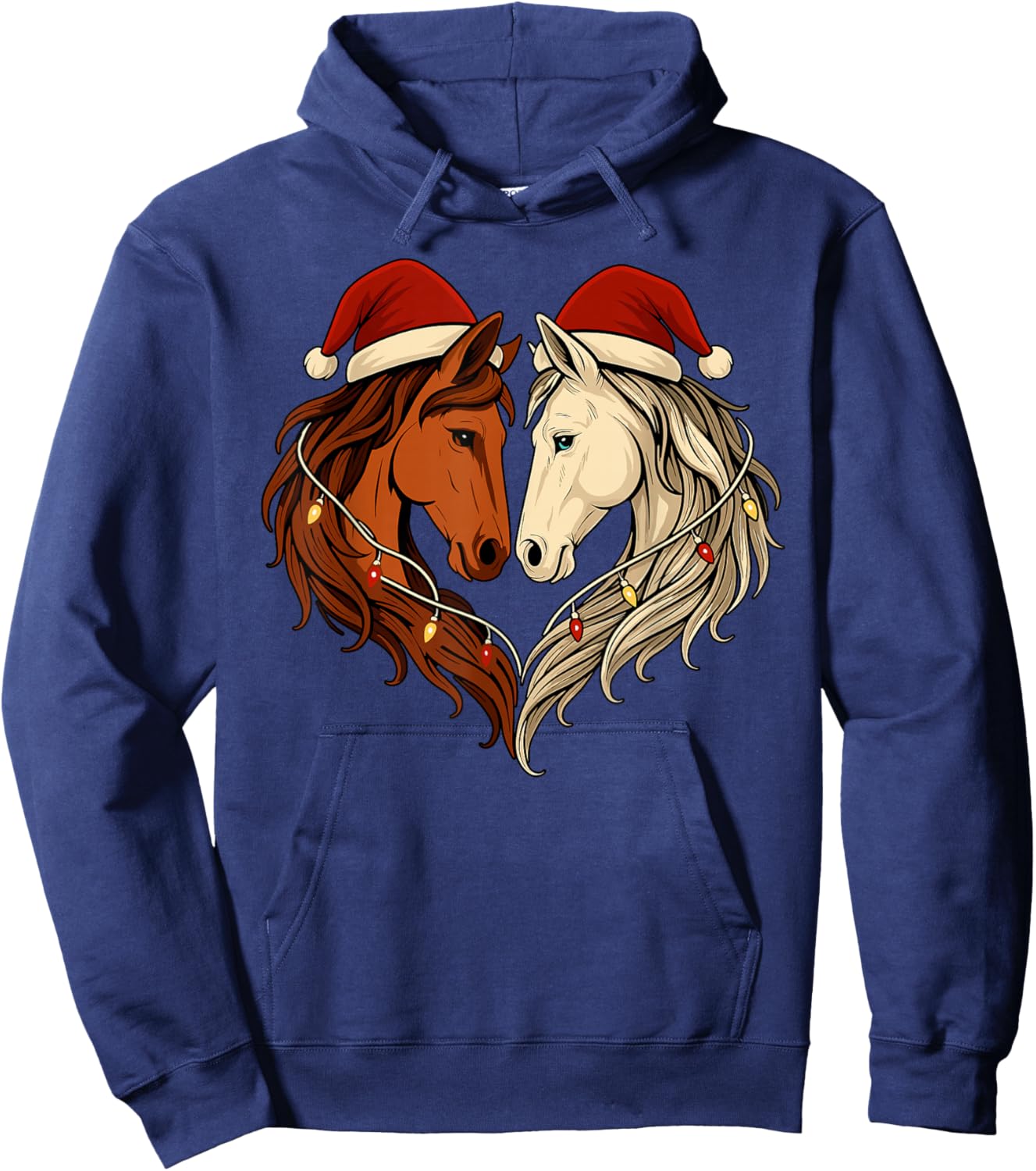 Horse Lover Equestrian Christmas Men Women Kids Funny Horses Hoodie - Hoodie | Navy