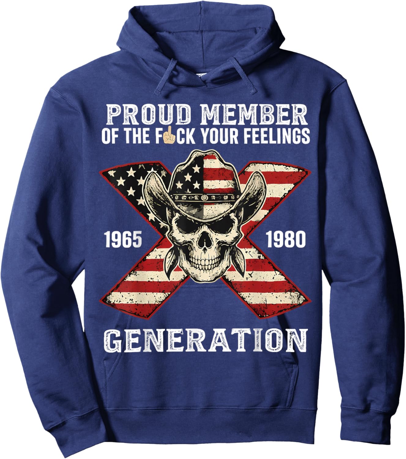 Gen X Proud Member of Gen X Skeleton Gen X Men Women Hoodie - Hoodie | Navy
