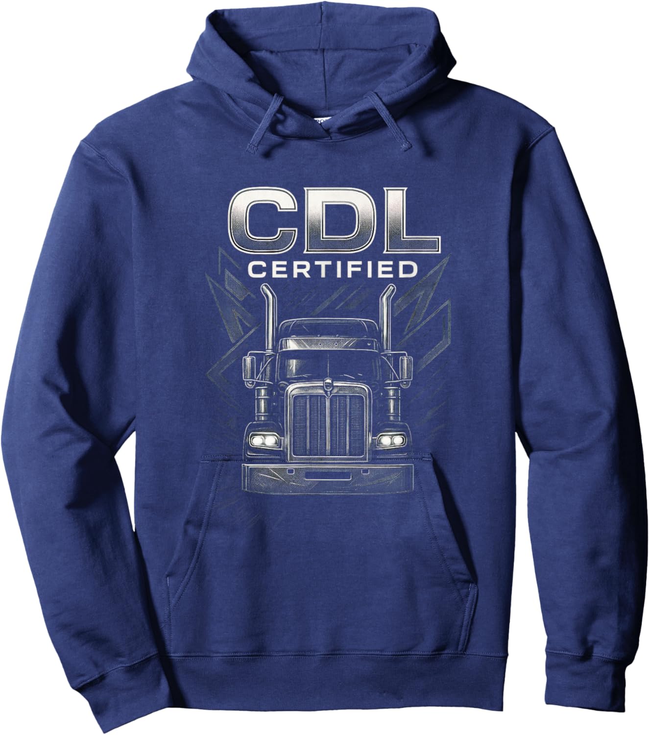 CDL Certified - Trucker Driver Semi Rig Hoodie - Hoodie | Navy