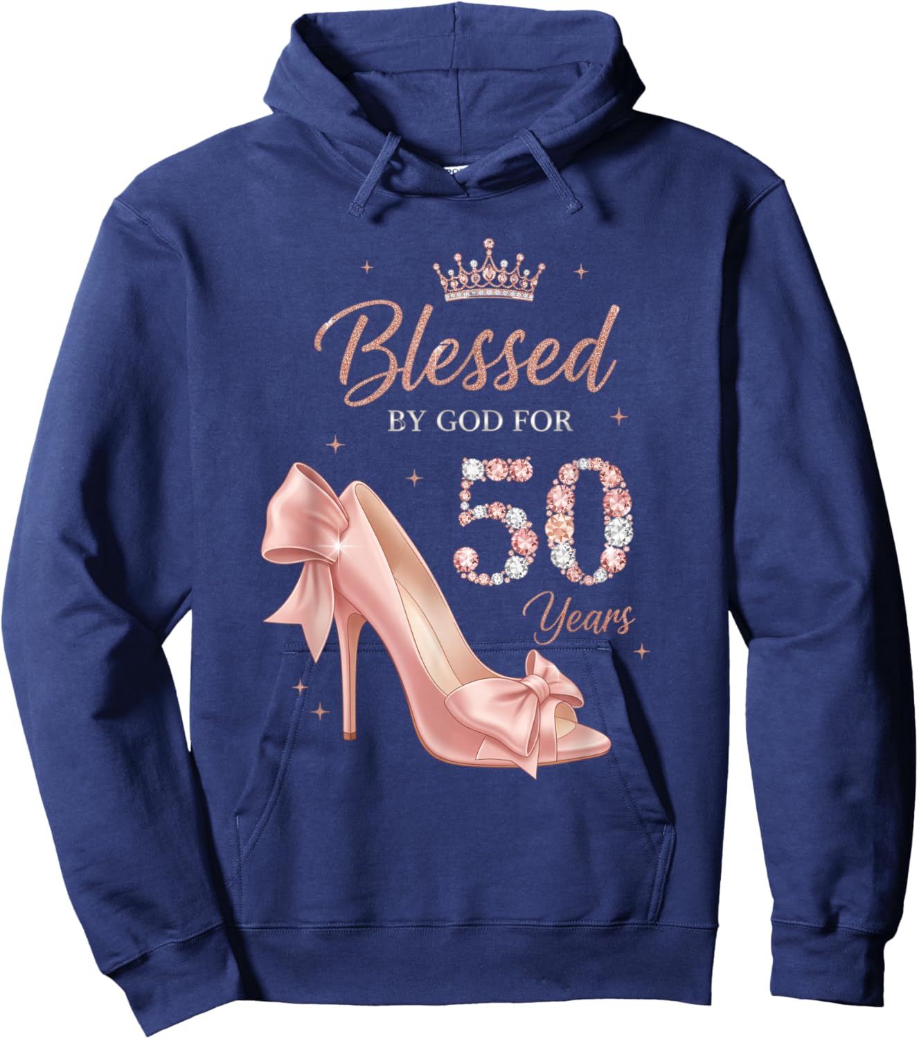Christian Blessed by God for 50 Years - 50th Birthday Celebr Hoodie - Hoodie | Navy