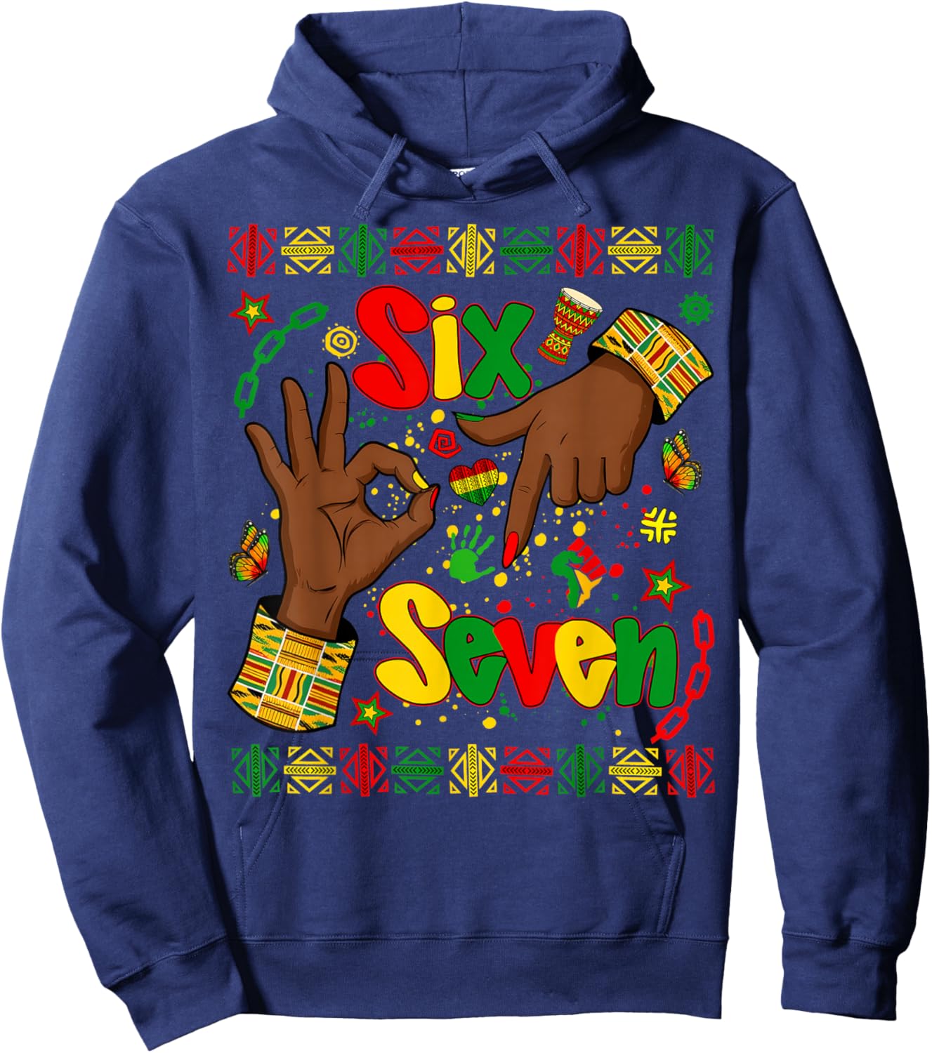 Black History Month 67 Six Seven Meme African American Hoodie - Hoodie | Navy