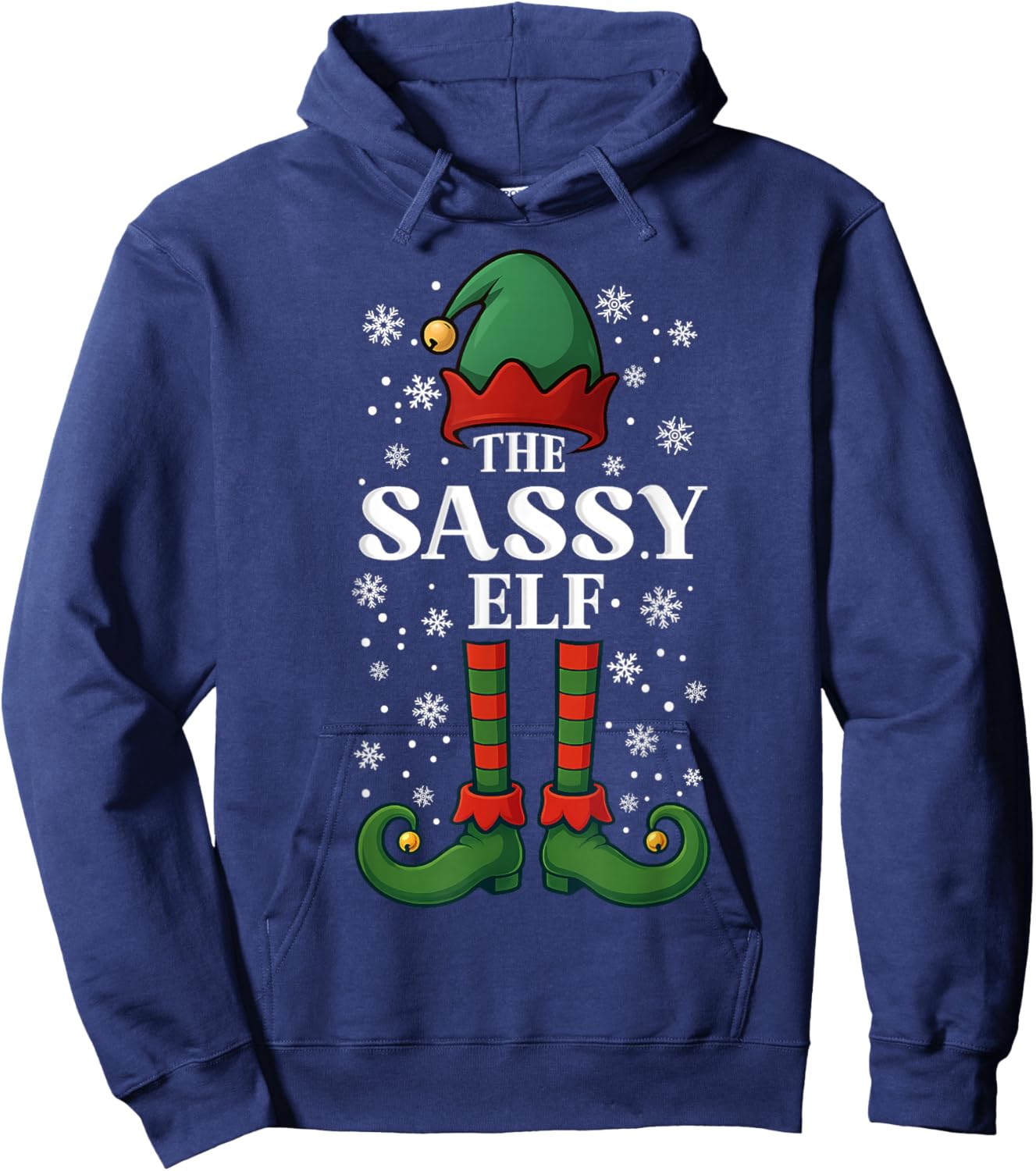 Xmas Family Matching The Sassy Elf Mom Women Girls Christmas Hoodie - Hoodie | Navy