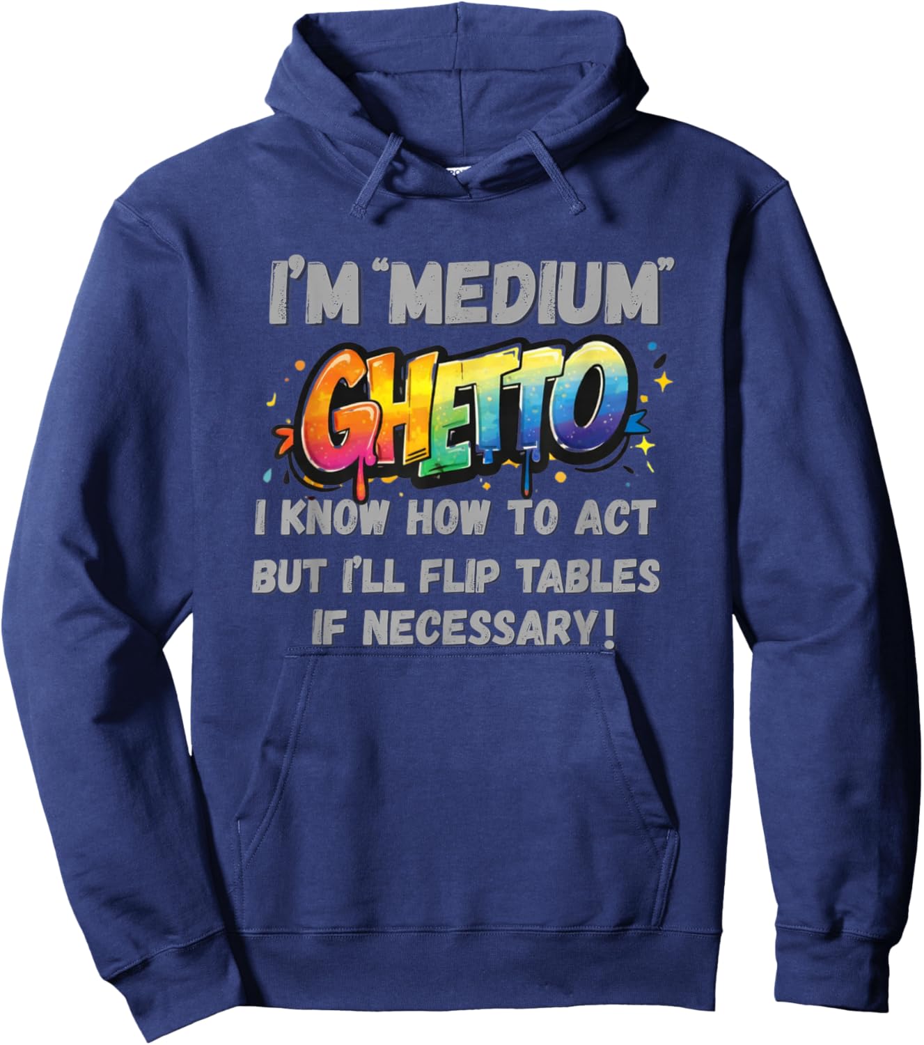 Medium Ghetto Urban Streetwear Fashion Hoodie - Hoodie | Navy