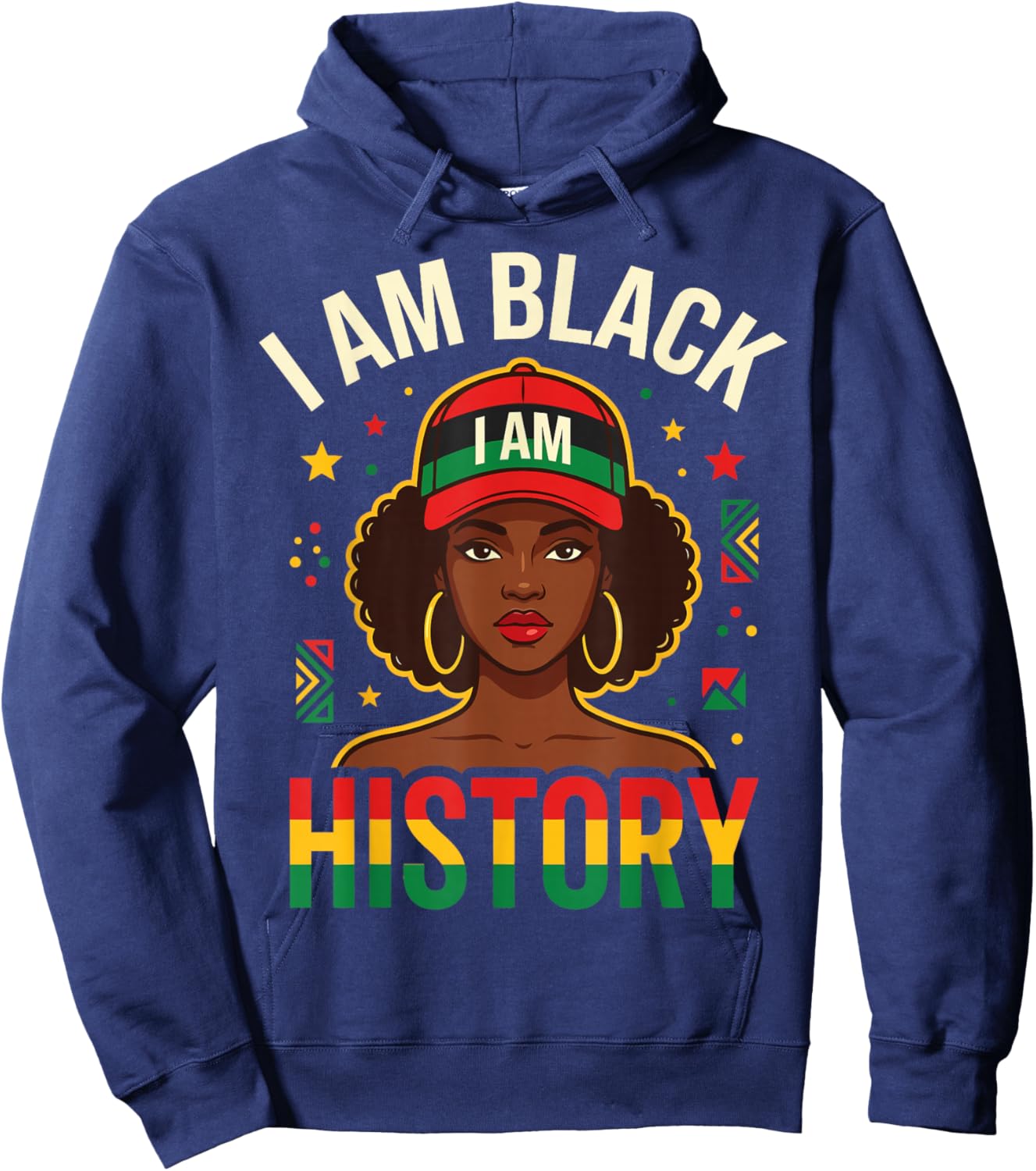 I Am Black History Women Girl Black History Month Juneteenth Hoodie - Hoodie | Navy