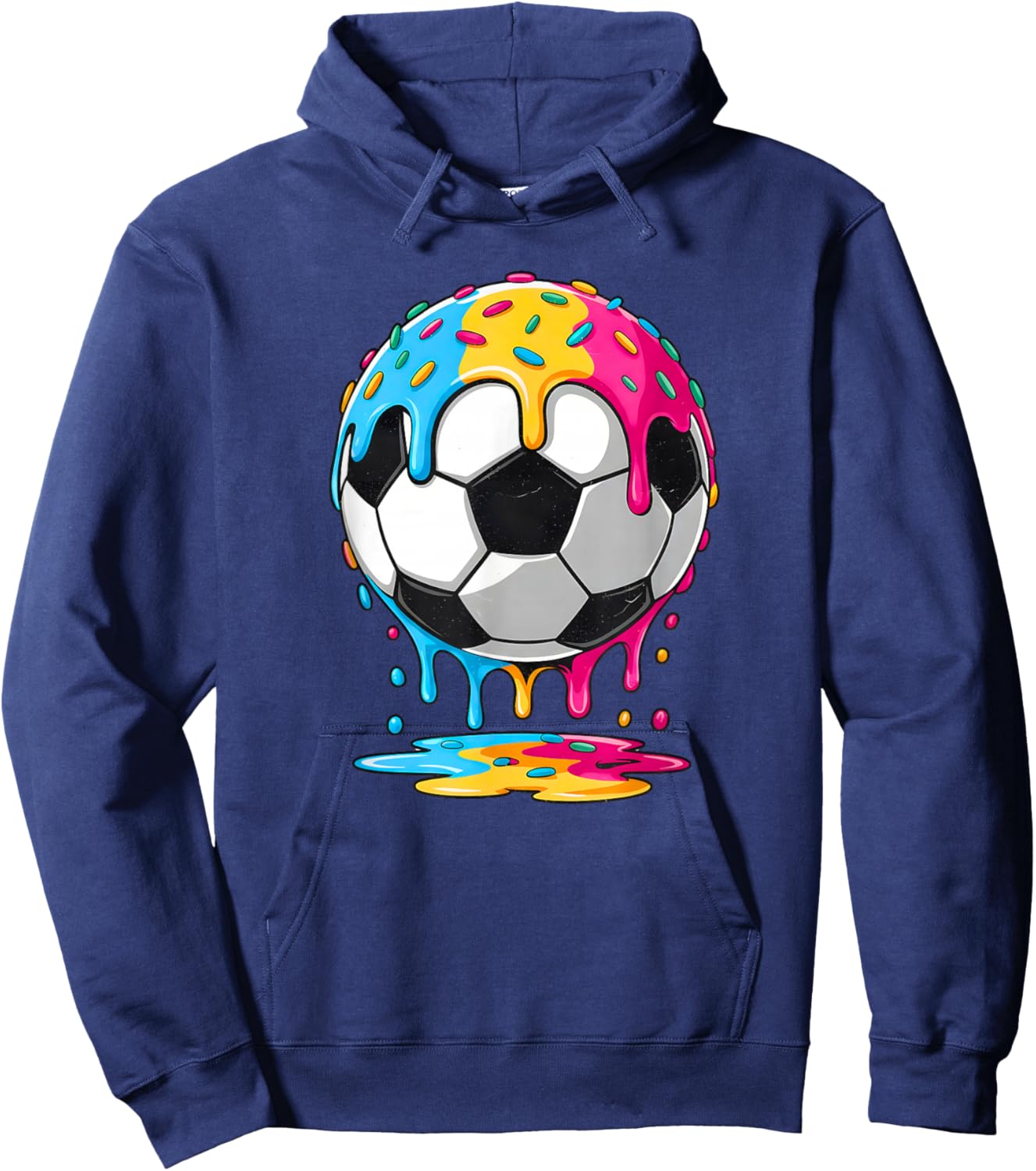 Soccer Ball Drip Soccer Player Kids Soccer Drip Boys Soccer Hoodie - Hoodie | Navy