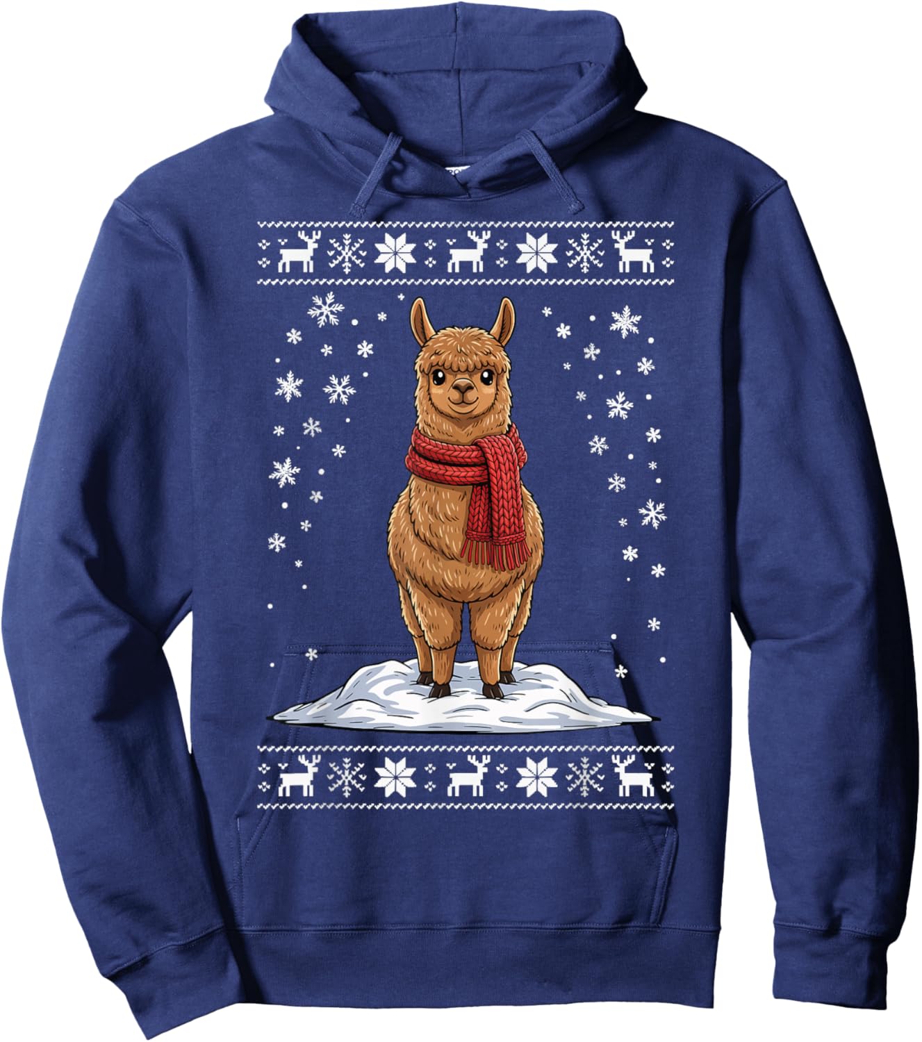 Alpaca Ugly Christmas Hoodie - Hoodie | Navy