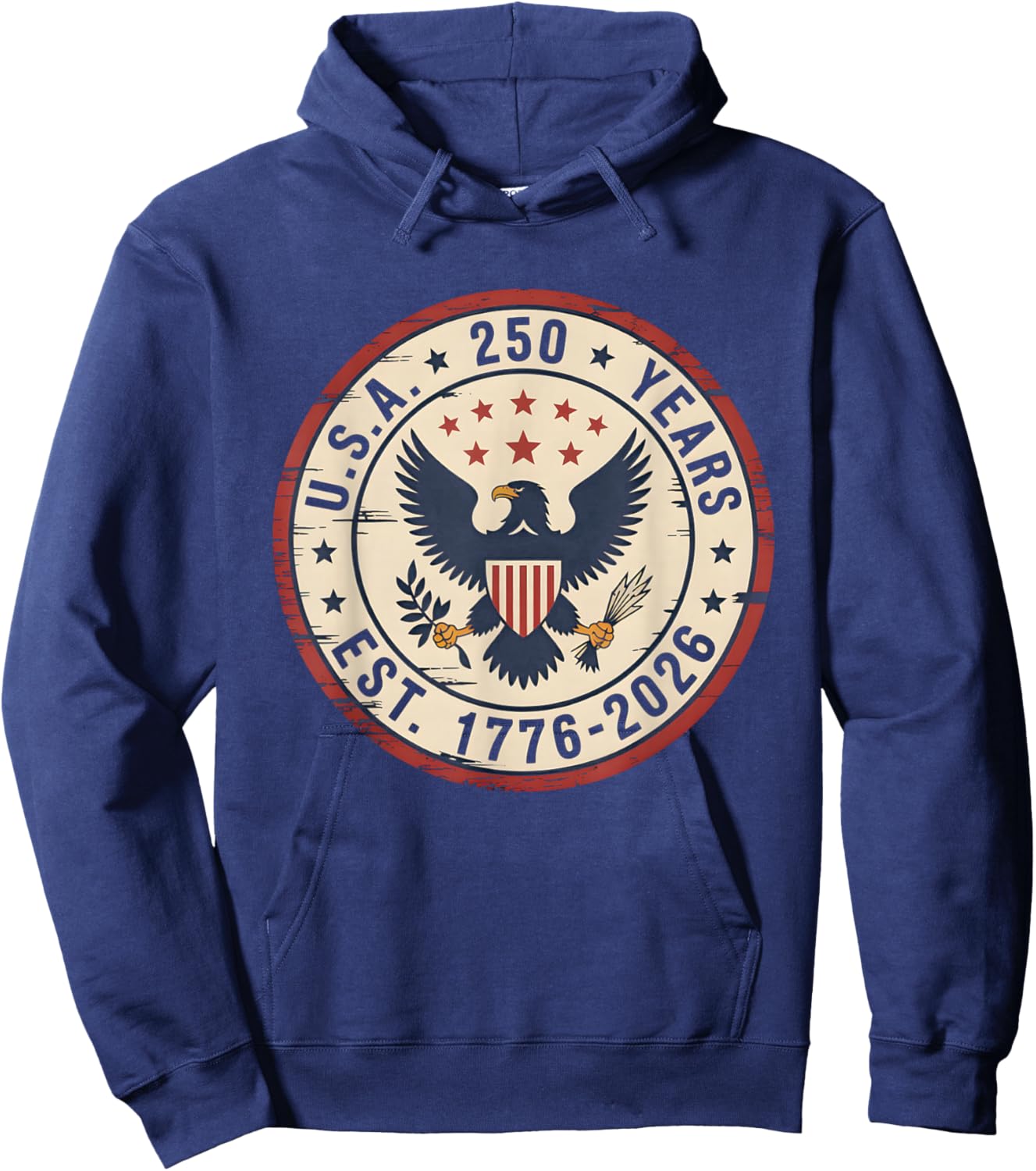 250 Years of Freedom | American 1776–2026 Patriotic Hoodie - Hoodie | Navy