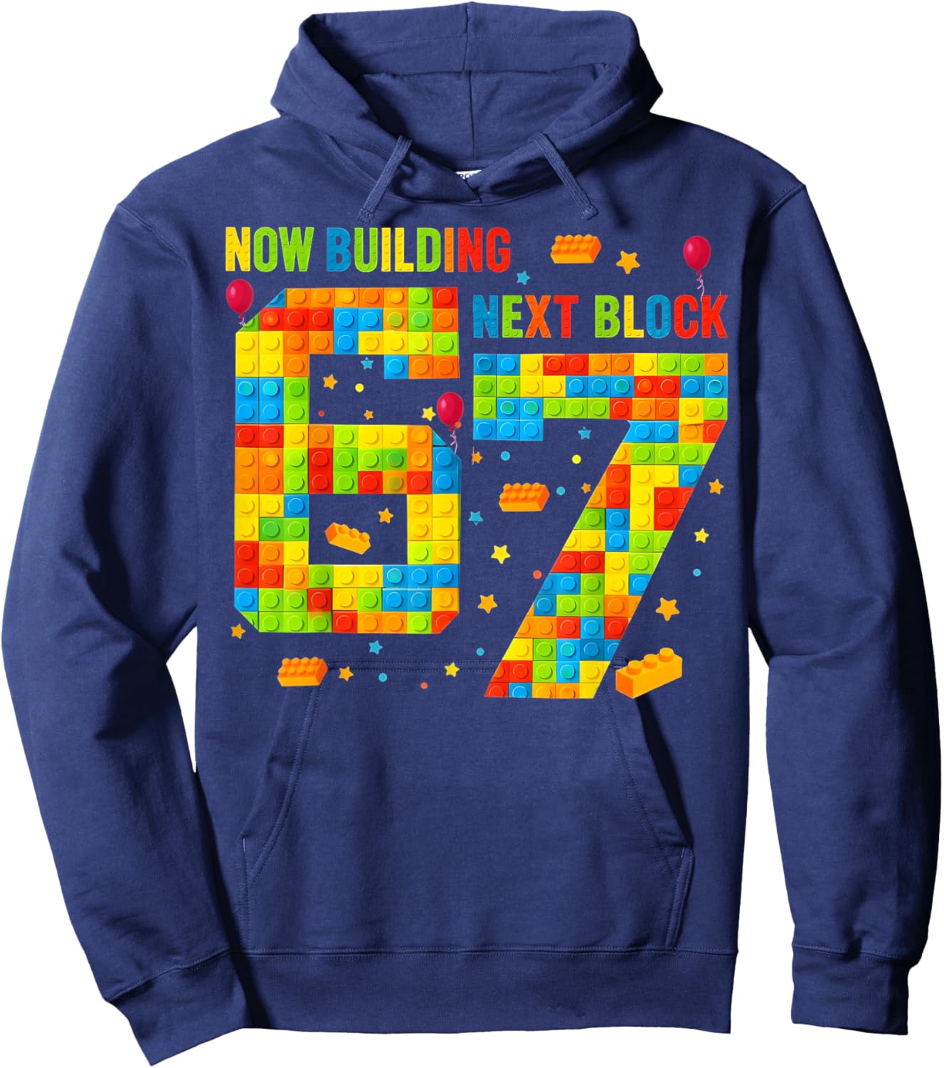 Now Building 6 Next Block 7 Birthday Boy Gift Kids Girl Hoodie - Hoodie | Navy