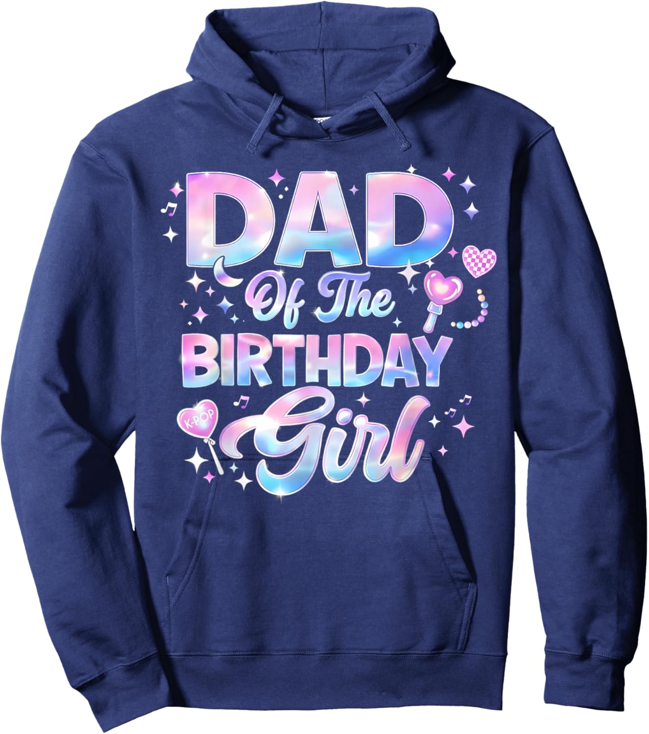 Dad of The Birthday Girl Kpop Family Matching Party Hoodie - Hoodie | Navy