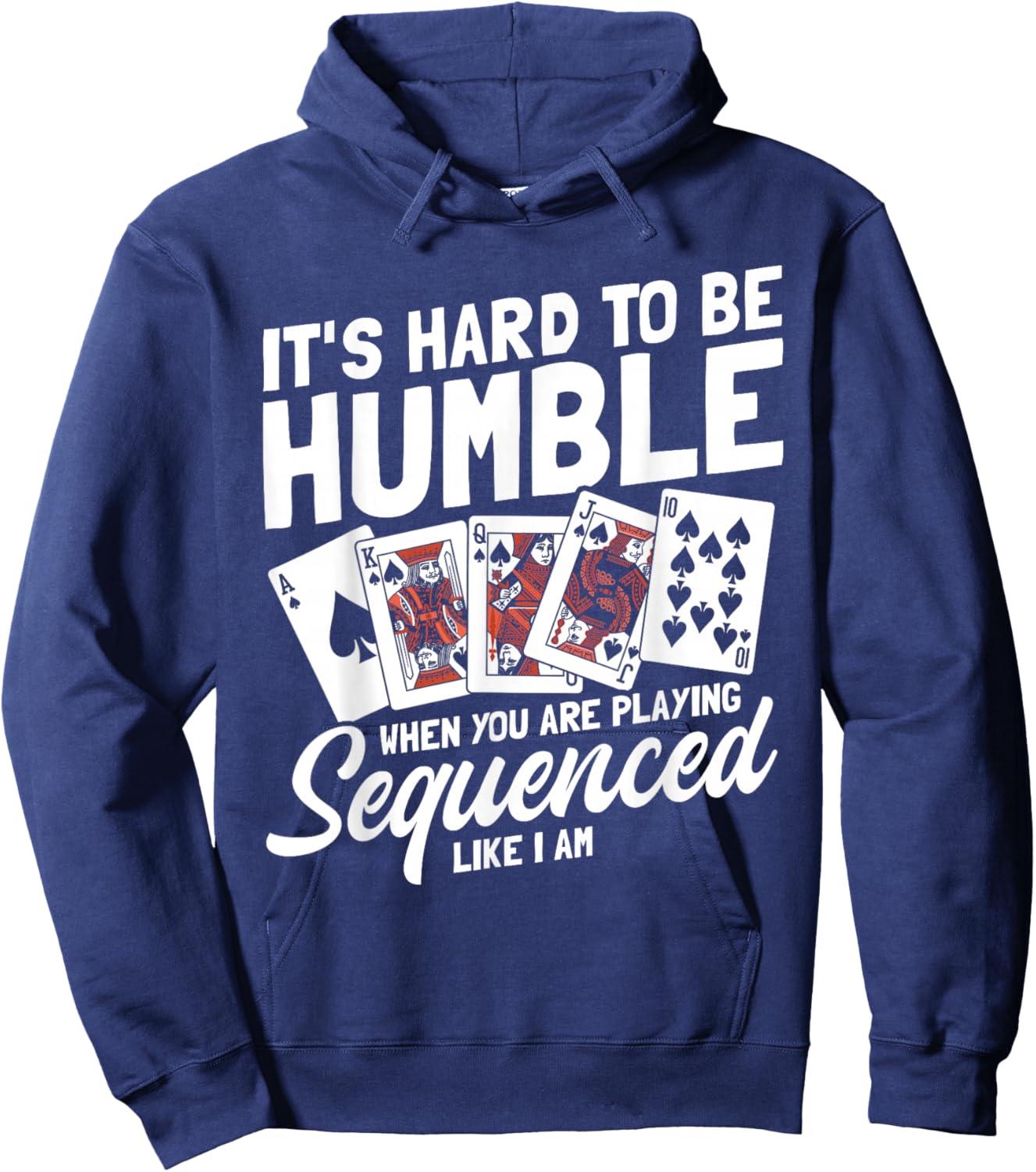 Sequence Card Game Lover | Card Player Strategy Design Hoodie - Hoodie | Navy