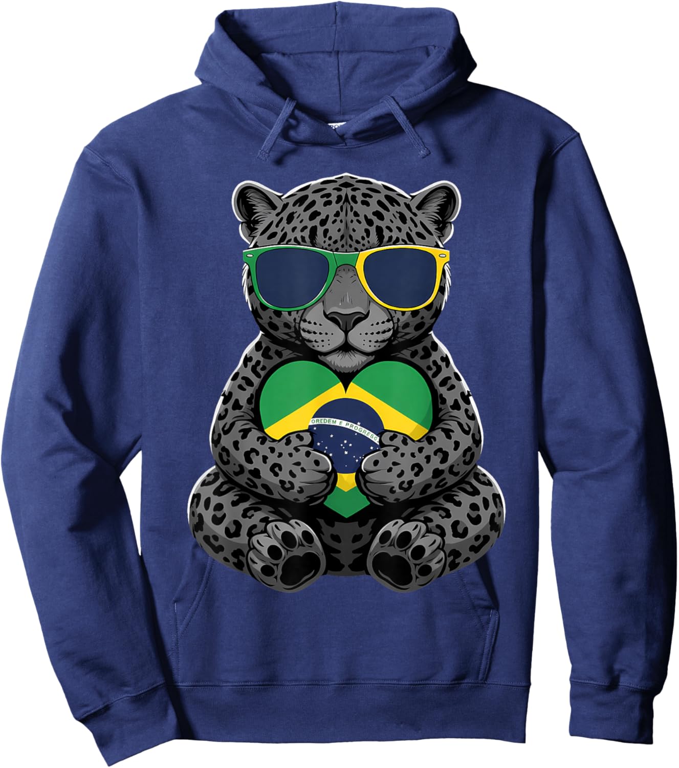Brasil Flag Leopard Brazilian Pride Brasilian Roots Brazil Hoodie - Hoodie | Navy