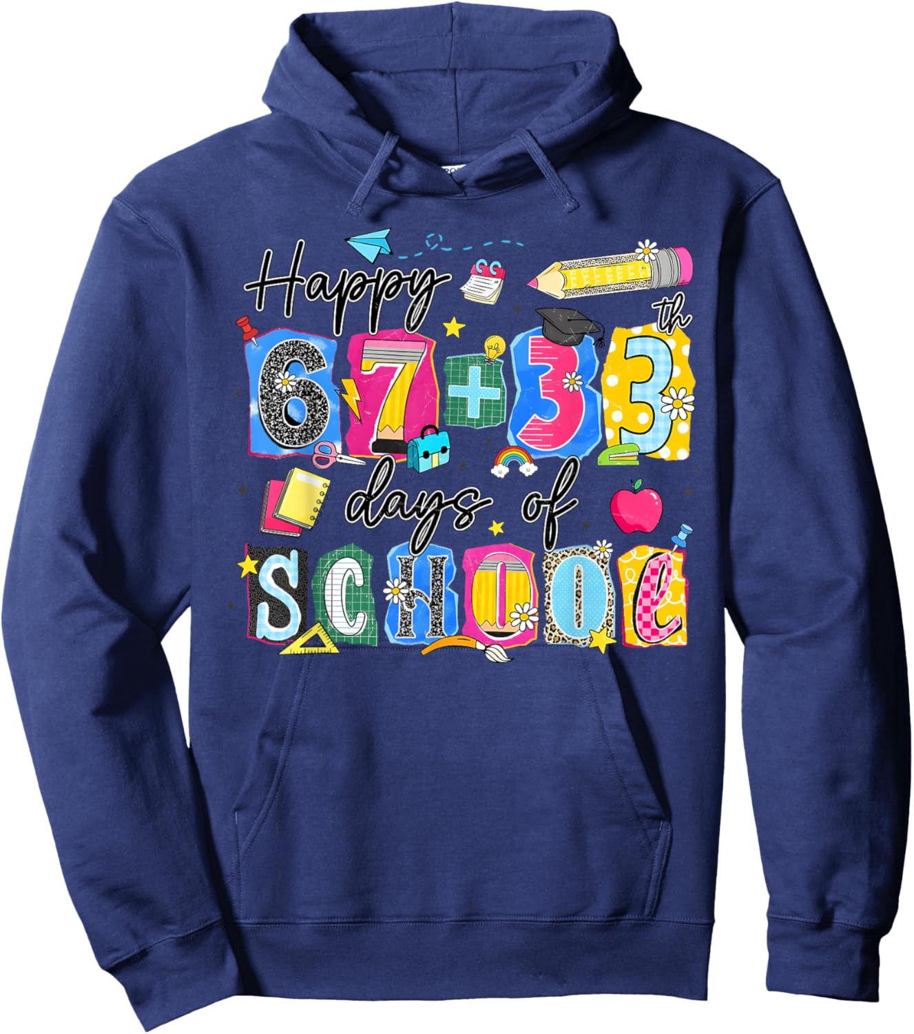 I Survived 67 33 100 Days of School 100th Day Teacher Kids Hoodie - Hoodie | Navy