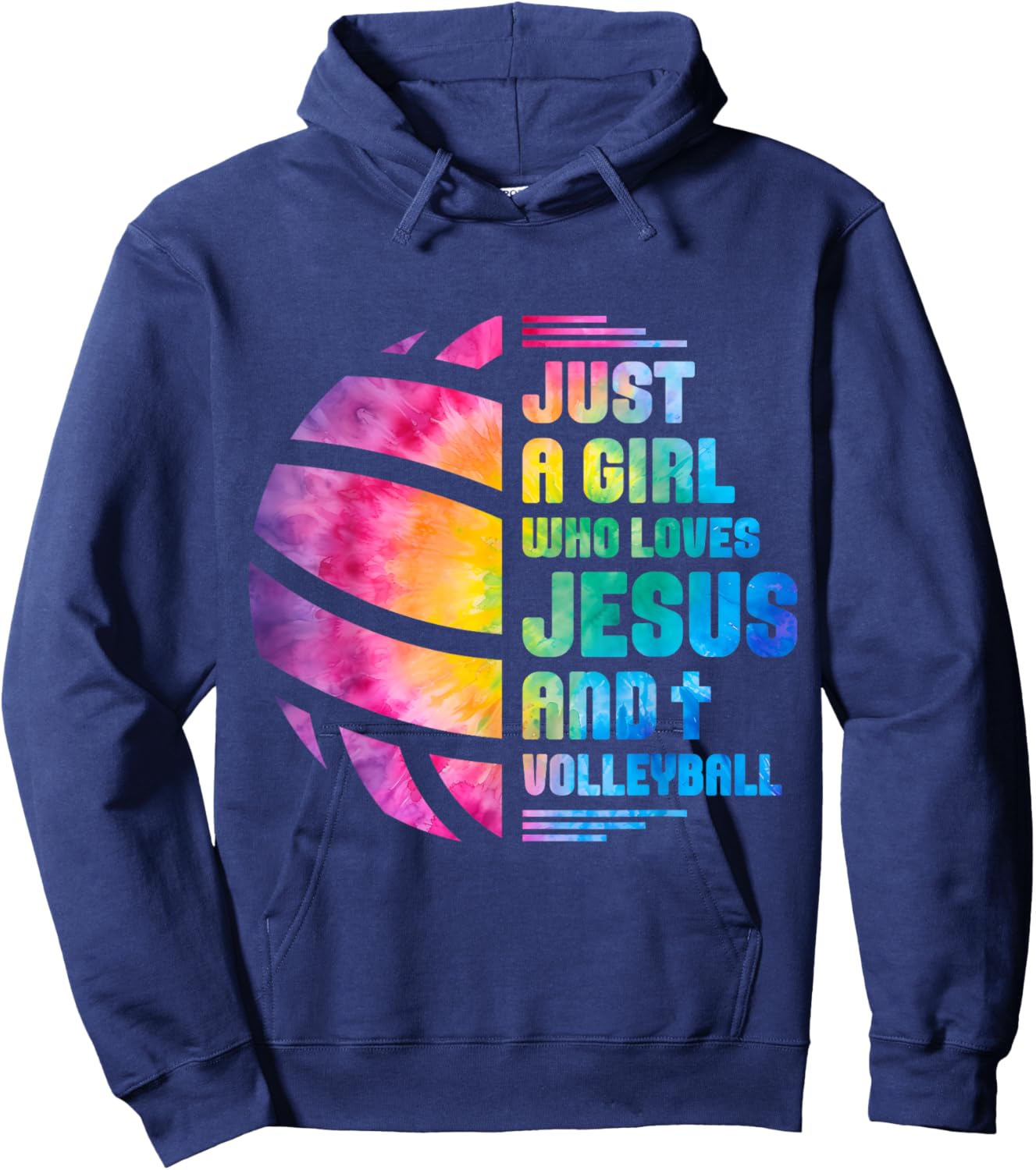 Just A Girl Who Loves Jesus and Volleyball Hoodie - Hoodie | Navy