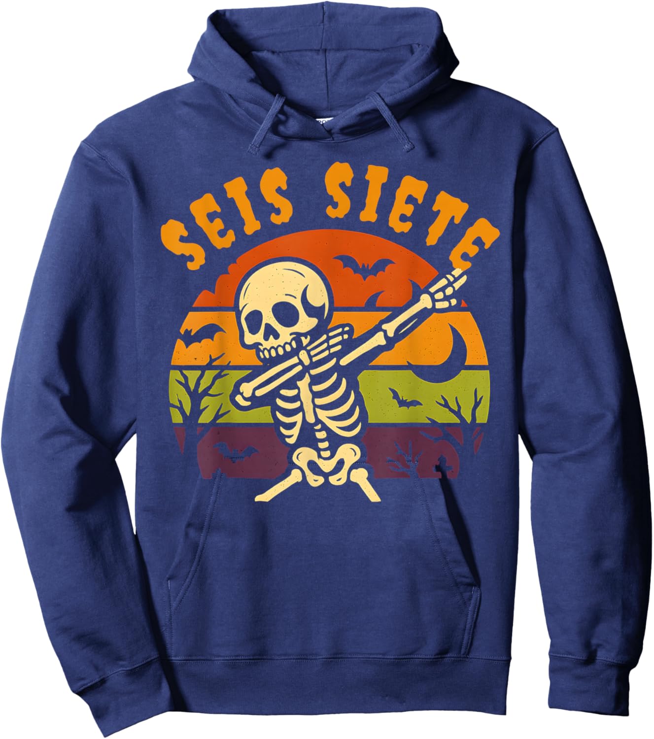 SEIS Siete Spanish Halloween 67 Boys Kids Six Seven Espanol Hoodie - Hoodie | Navy
